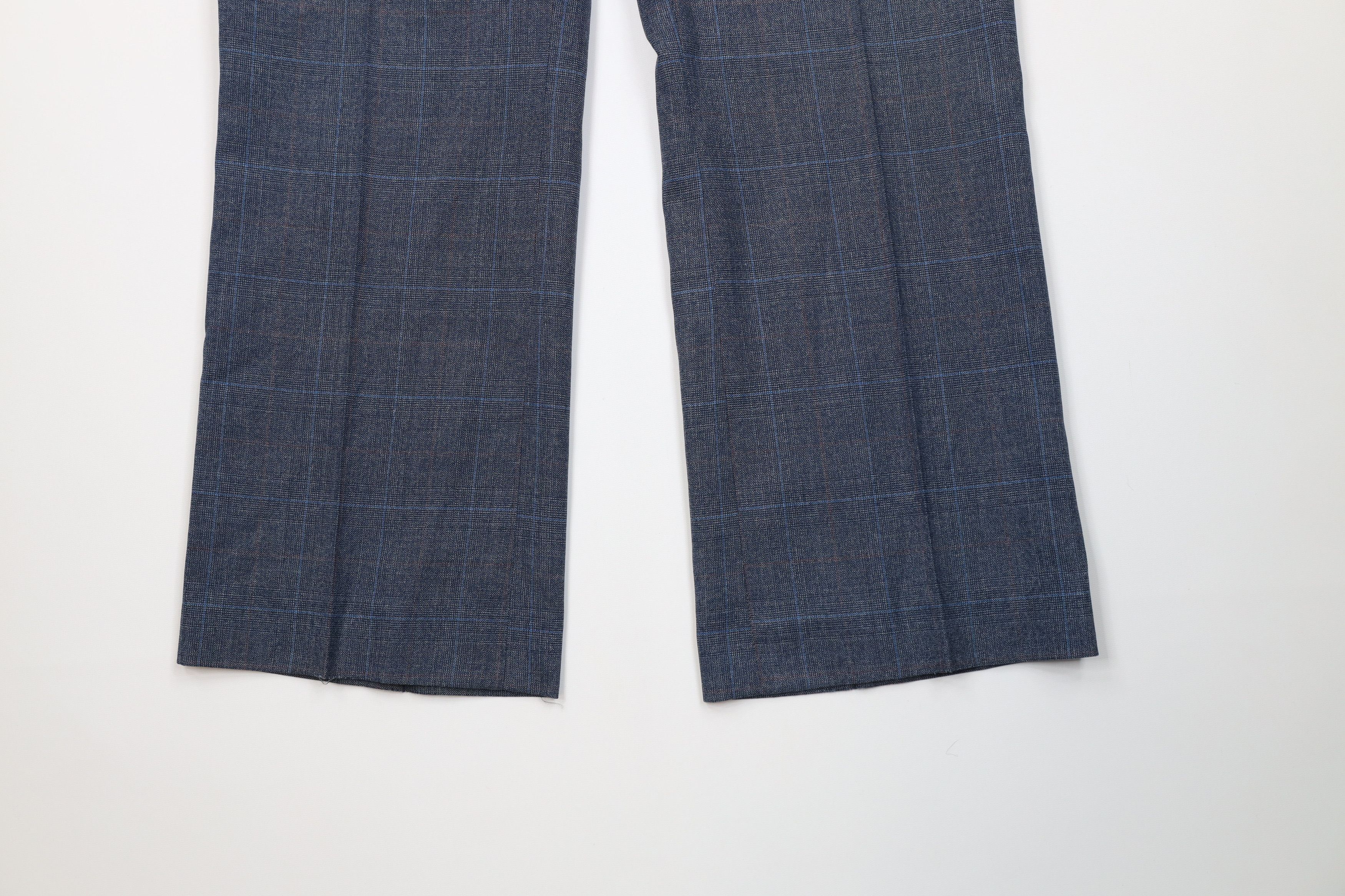 Vintage 70s Streetwear Knit Bell Bottoms Chino Pants Plaid