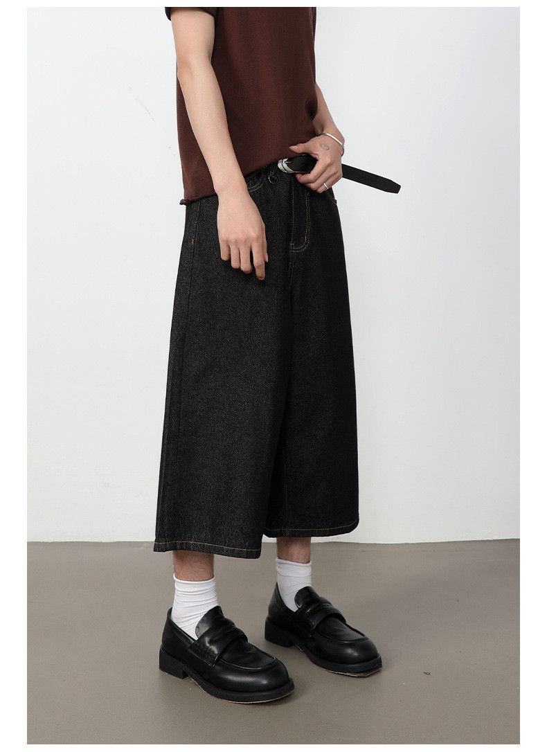 Japanese Brand Men's American-Style Loose-Fit Wide-Leg Denim Shorts Size US 32 / EU 48 - 5 Thumbnail