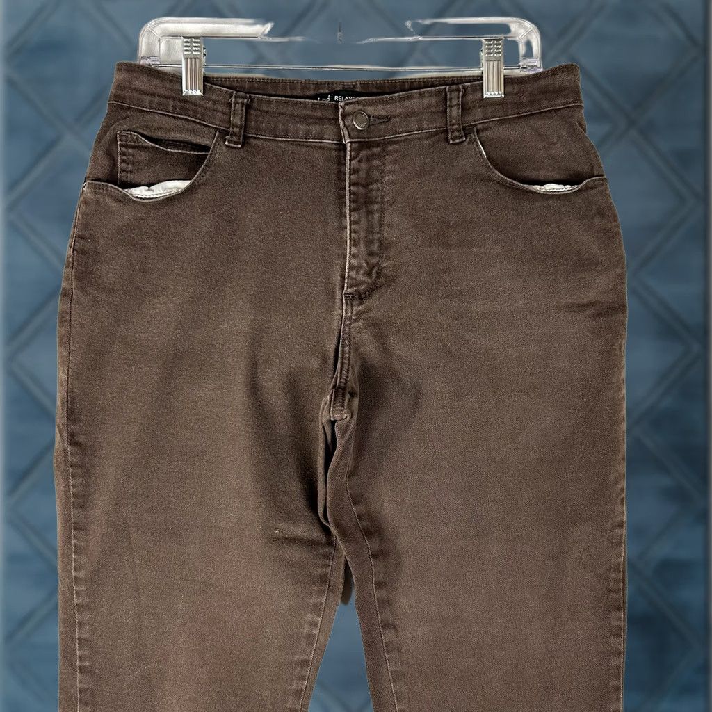 Lee Lee 1889 Relaxed Fit Chino Pants Womens 8 Petite Brown Mid Rise Casual Workwear Pants Size 30" / US 8 / IT 44 - 1 Thumbnail