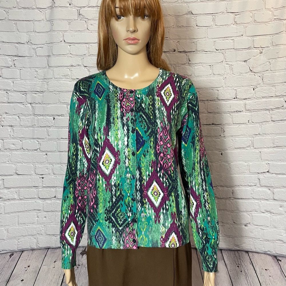 Jones New York Jones New York Signature Cotton Cardigan Size PM Size M / US 6-8 / IT 42-44 - 2 Thumbnail