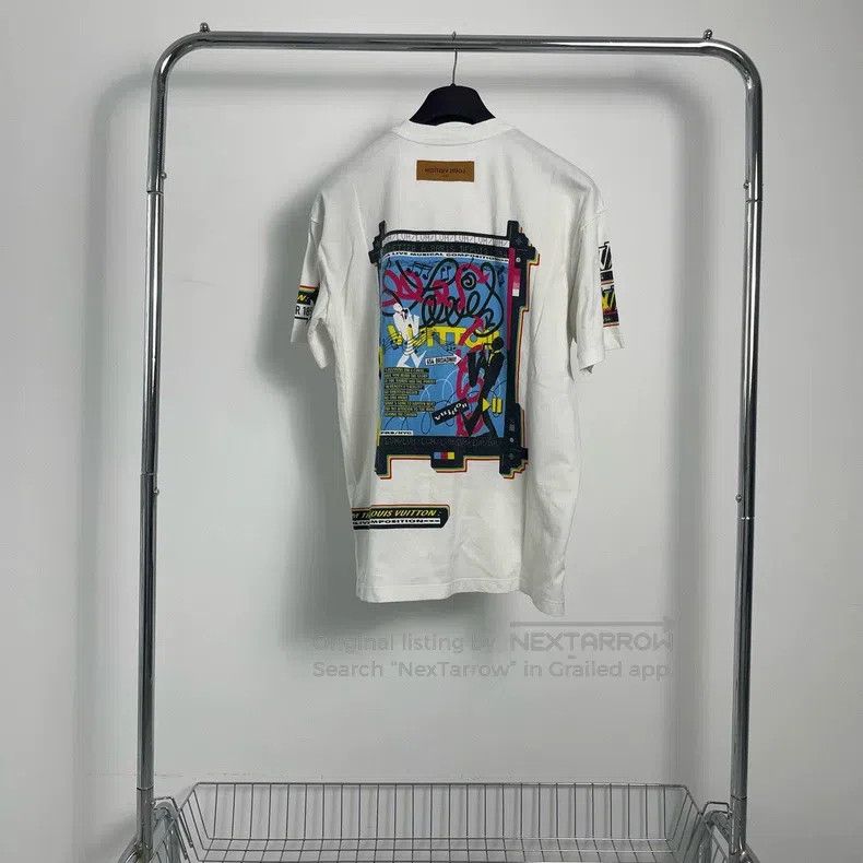 Louis Vuitton Louis Vuitton White band print short sleeve Size US L / EU 52-54 / 3 - 3 Thumbnail