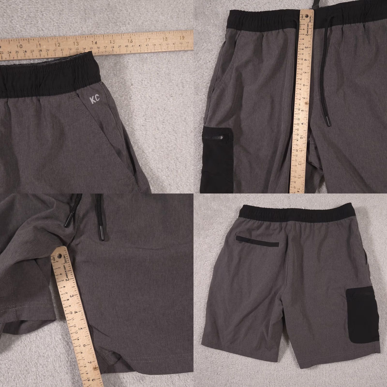 Kenneth Cole Kenneth Cole Shorts Mens Small Gray Black Hybrid Athletic Cargo Pocket Stretch Size US 29 - 9 Thumbnail