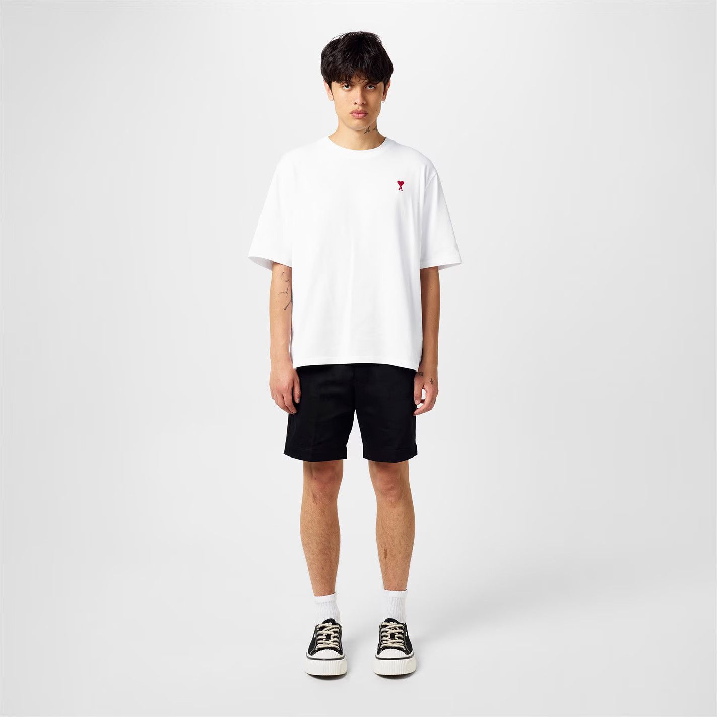 AMI o1g2r1mq0326 De Coeur Oversized T-Shirt in White Size US L / EU 52-54 / 3 - 6 Thumbnail
