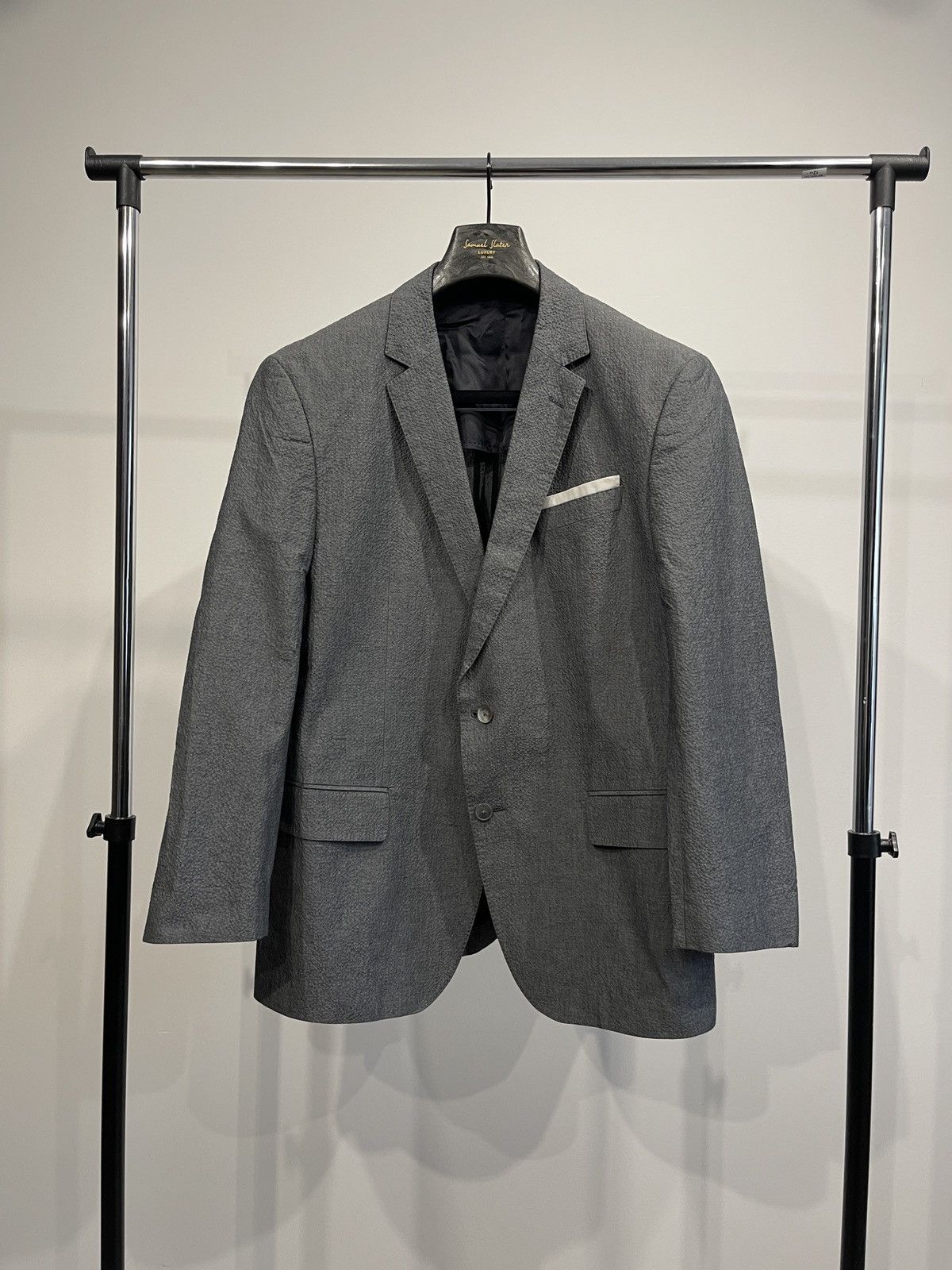 Hugo Boss HUGO BOSS "Hedson3/Gander1" Textured Cotton Blazer US 46R Size 46R - 1 Thumbnail