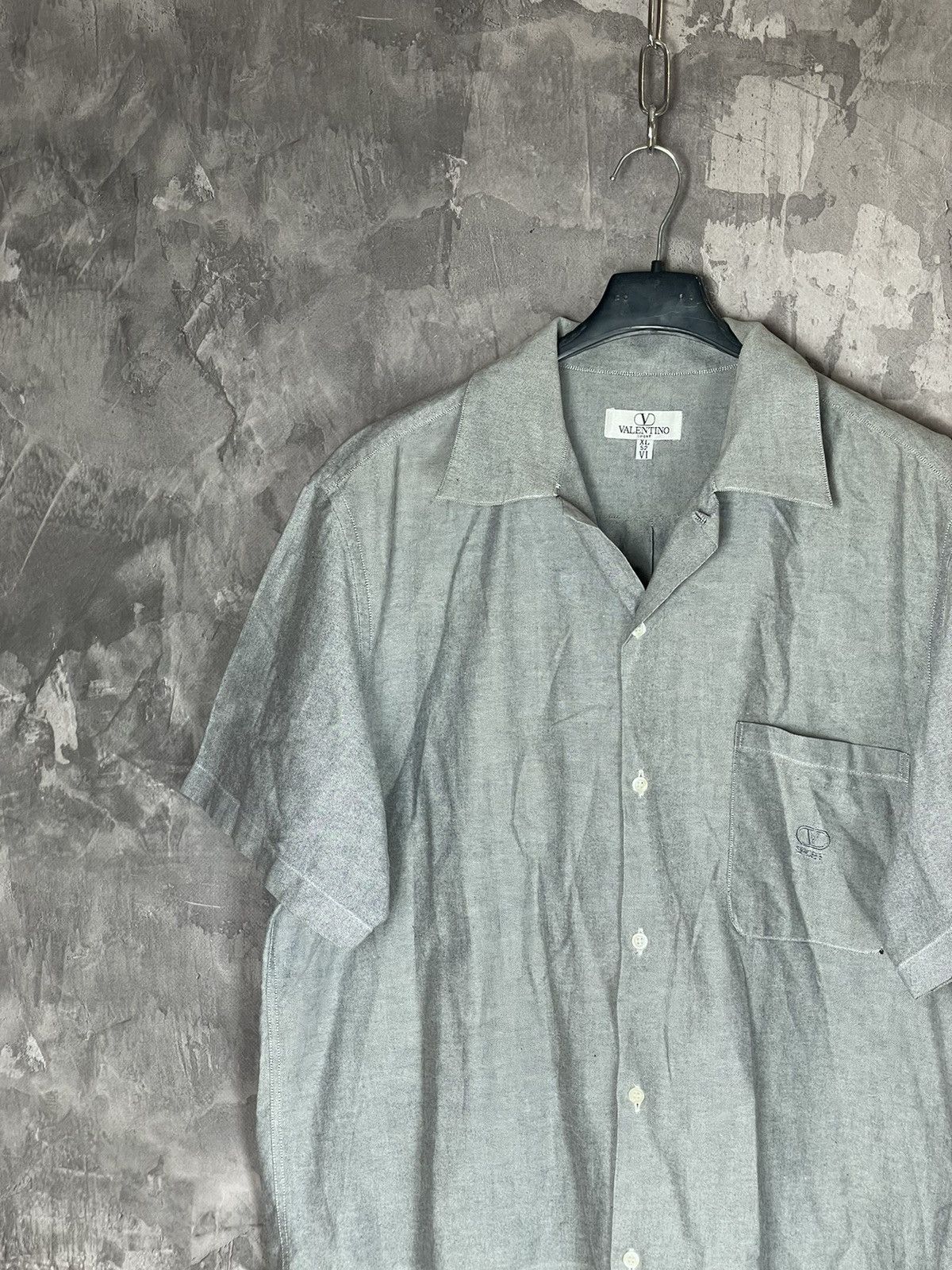Valentino × Vintage Vintage 90s Valentino Checkered Luxury Short Sleeve Shirt Size US XL / EU 56 / 4 - 4 Thumbnail