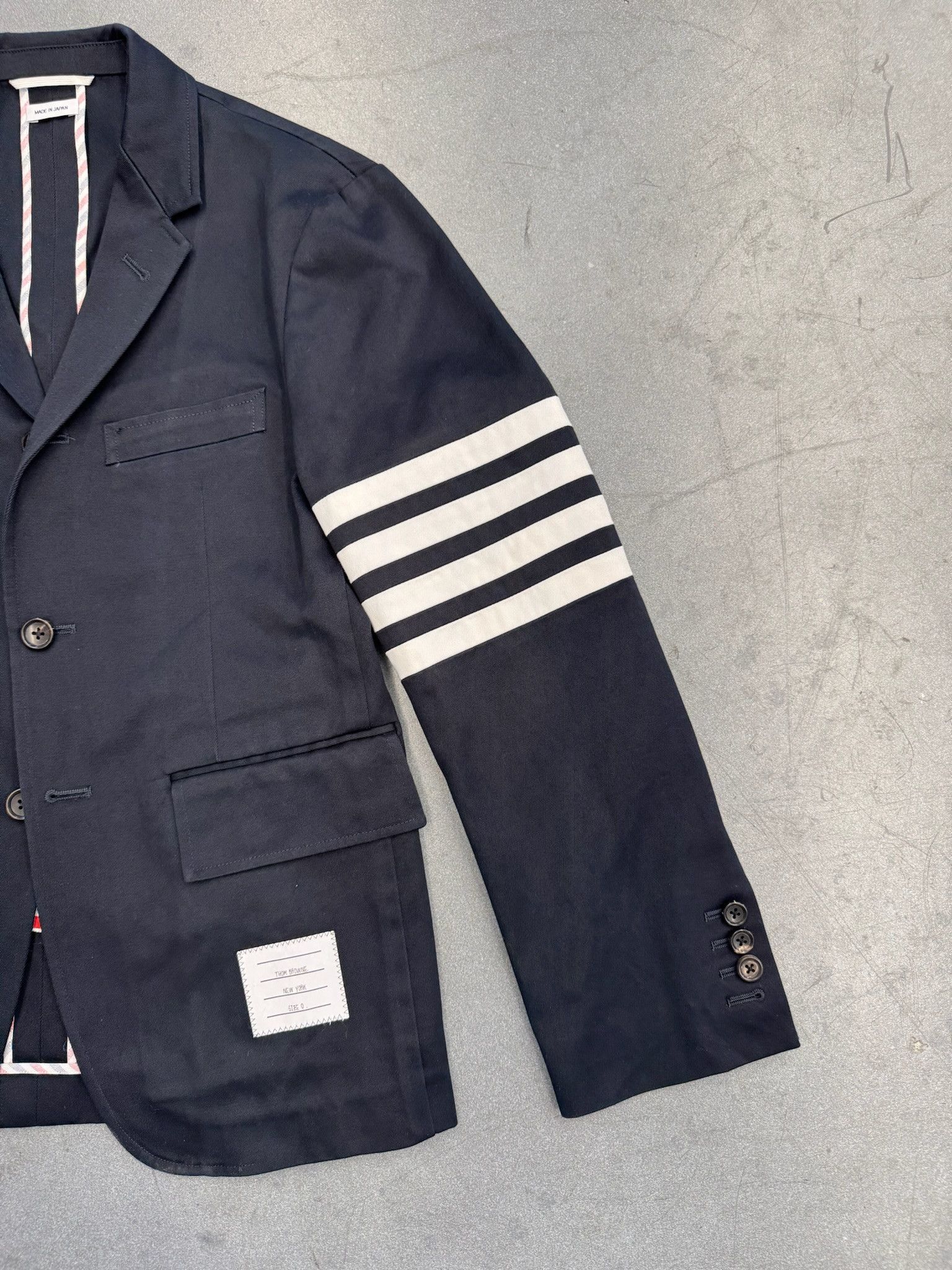 Thom Browne Thom Browne Unconstructed Classic 4 Bar Cotton Twill Blazer Size 36R - 3 Thumbnail