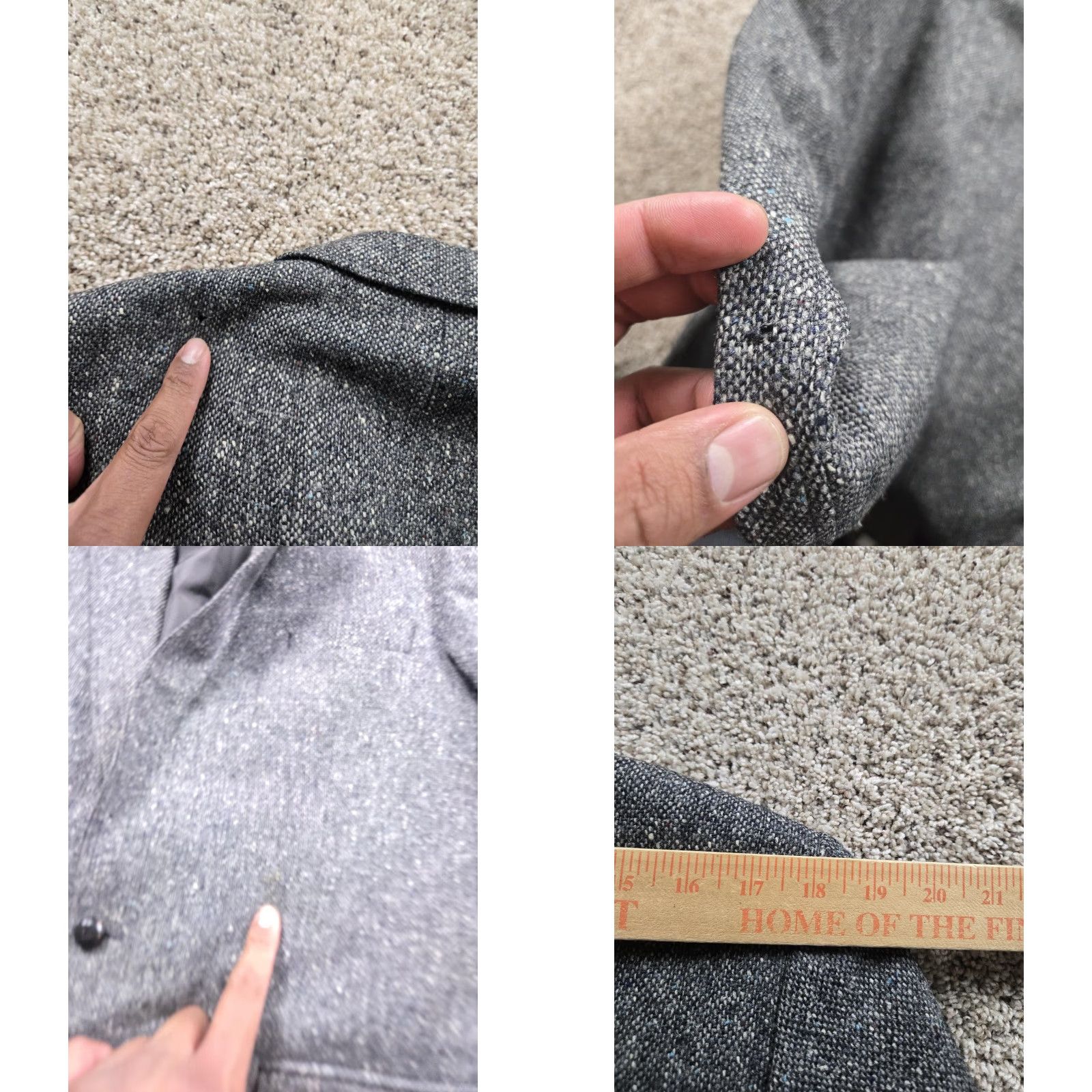 Stafford Stafford Mens 42L Gray British Tweed Wool Sport Coat 2 Button Notch Lapel Long Jacket Single-Breasted Casual Mens Size US XS / EU 42 / 0 - 9 Thumbnail