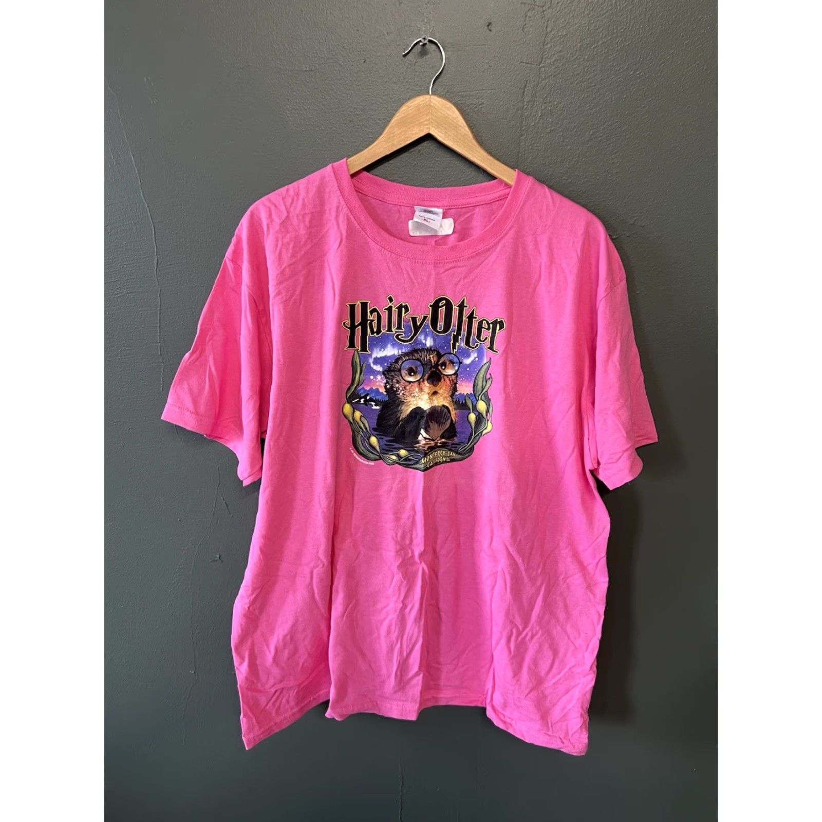 Vintage VINTAGE Harry Potter Movie Parody Shirt Hairy Otter T-Shirt XL Pink Mens Short Sleeve Crew Neck Cotton Size US XL / EU 56 / 4 - 2 Thumbnail
