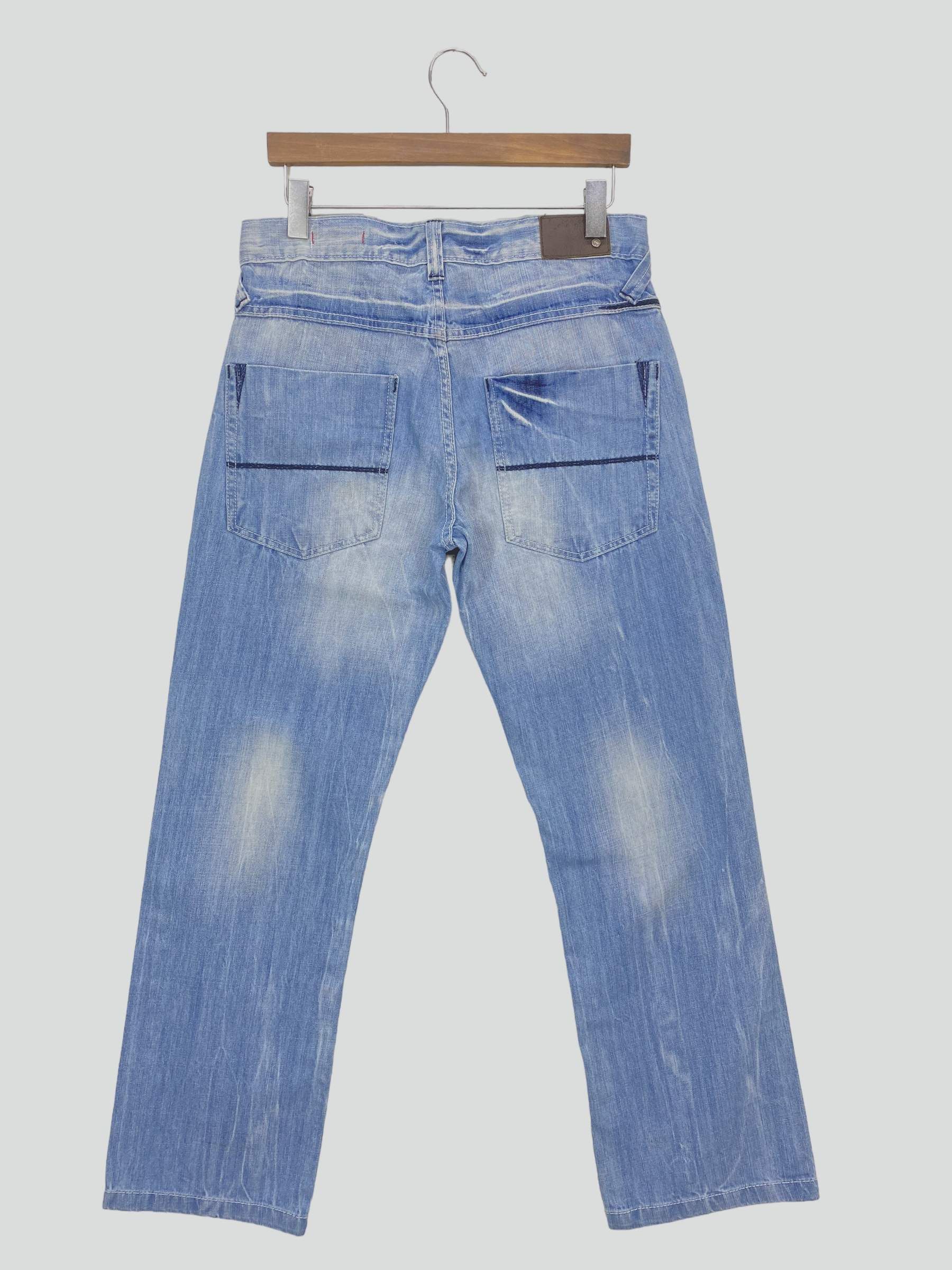 Japanese Brand Dodeca Jeans Light Wash Jeans Tapered Leg Jeans Size US 32 / EU 48 - 1 Thumbnail