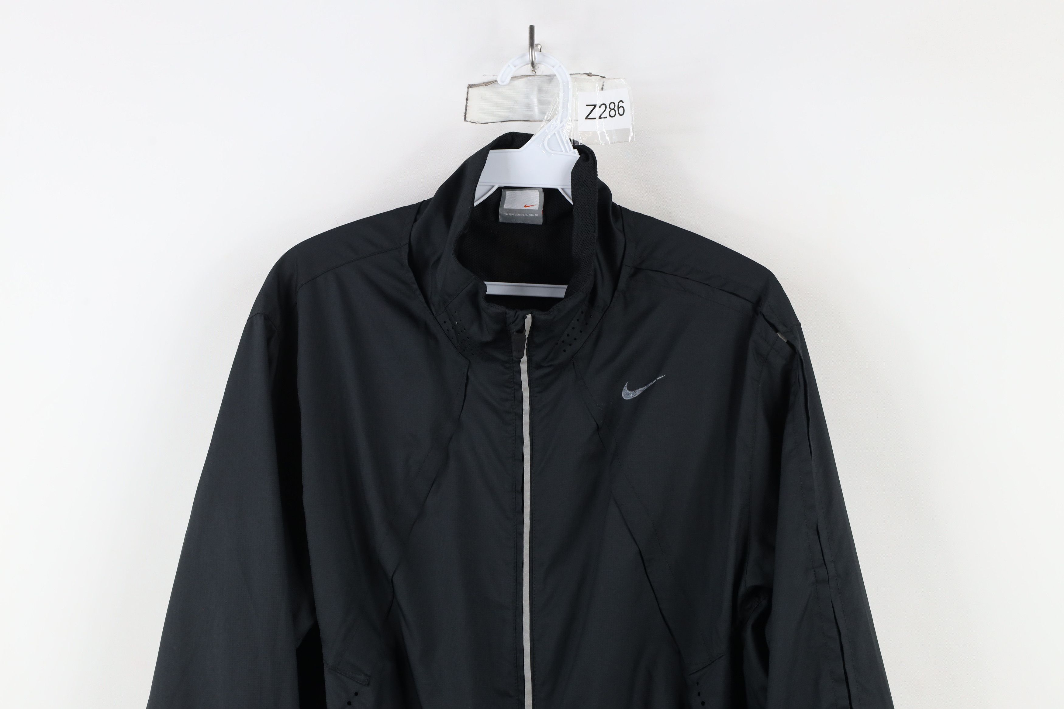 Nike × Vintage Vintage Nike Travis Scott Mini Swoosh Vented Jacket Black Size US L / EU 52-54 / 3 - 2 Thumbnail