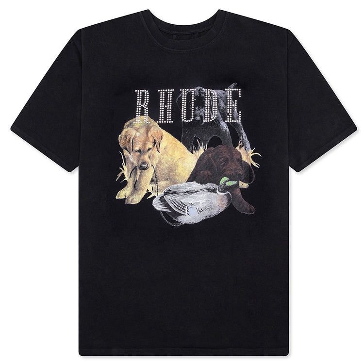 Rhude RHUDE RHINESTONE HUNTING DOG TEE VINTAGE BLACK Men’s Size XL Size US XL / EU 56 / 4 - 1 Thumbnail