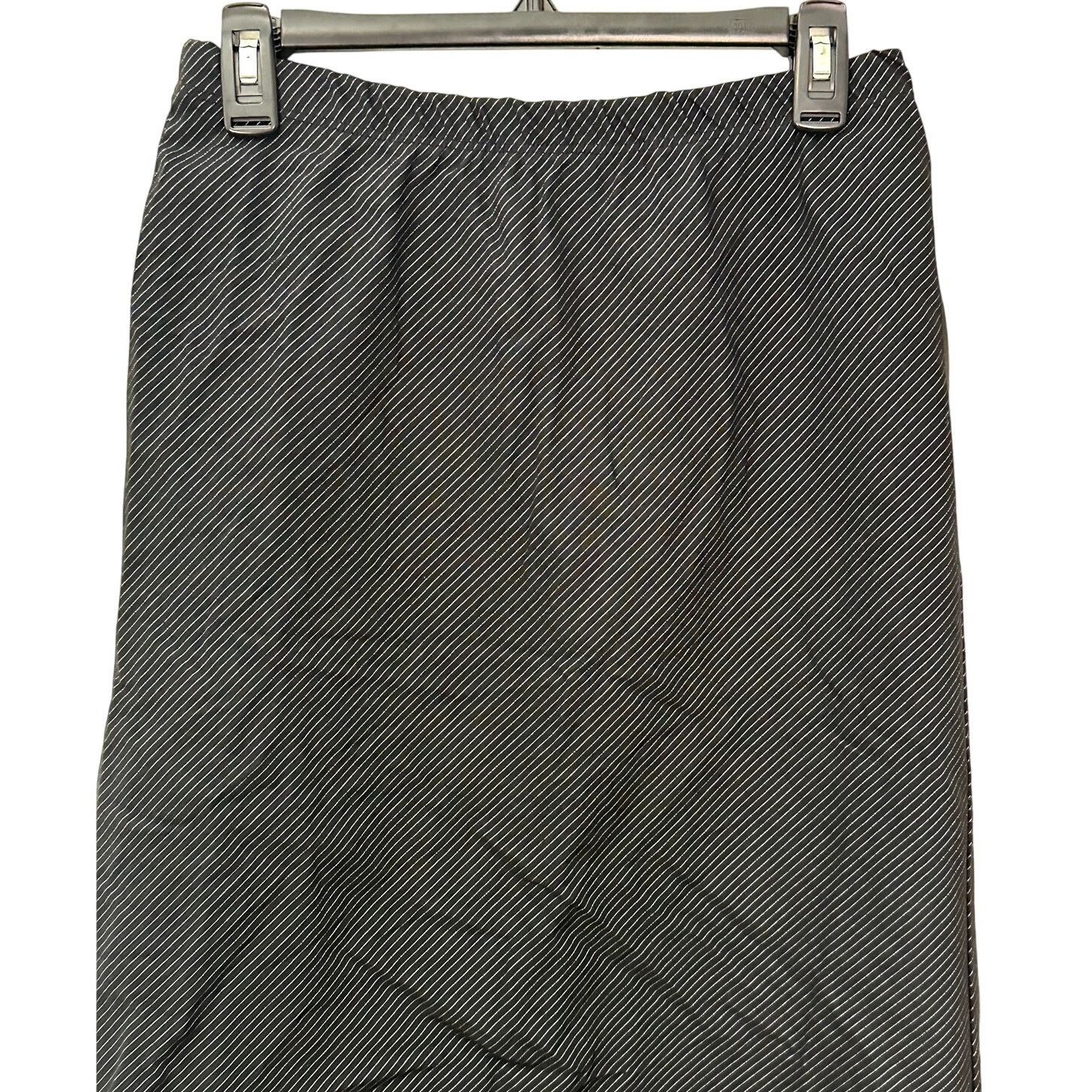 Other Forgotten Grace Skirt Pinstripe Side Slit Black Womens M NWT Size 28" / US 6 / IT 42 - 2 Thumbnail