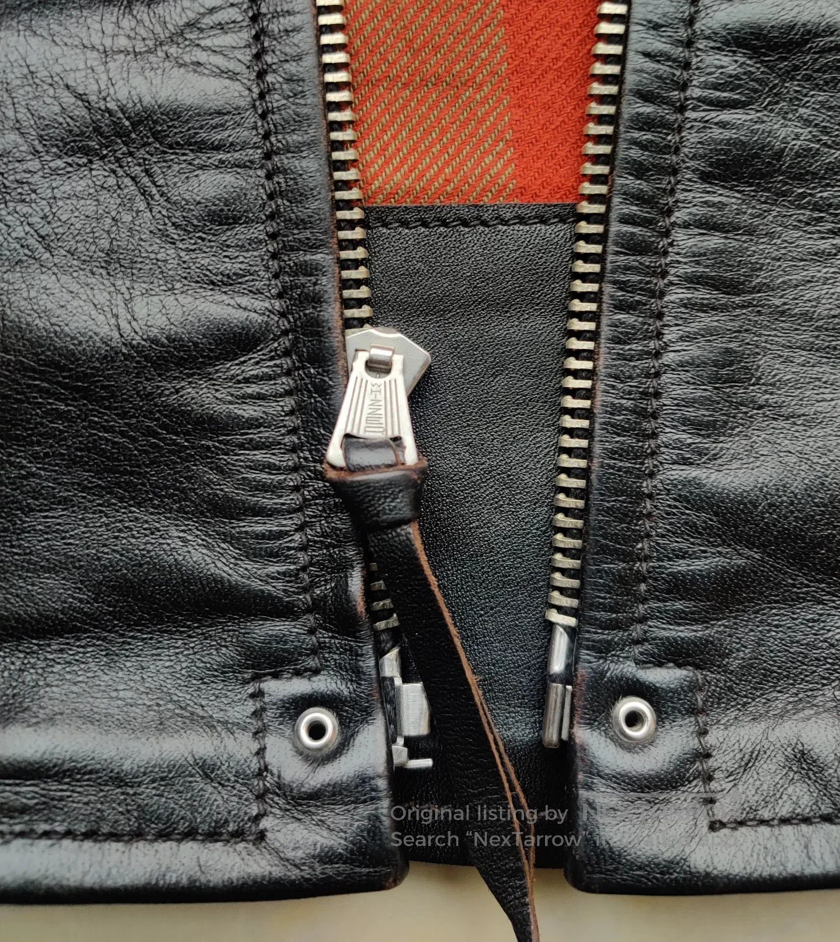 Freewheelers black leather jacket with snowflake pattern. Size US S / EU 44-46 / 1 - 9 Thumbnail