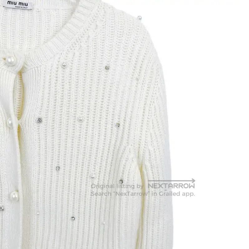 Miu Miu Miu Miu Beige Cotton Long Sleeve Sweater . Size S / US 4 / IT 40 - 3 Thumbnail