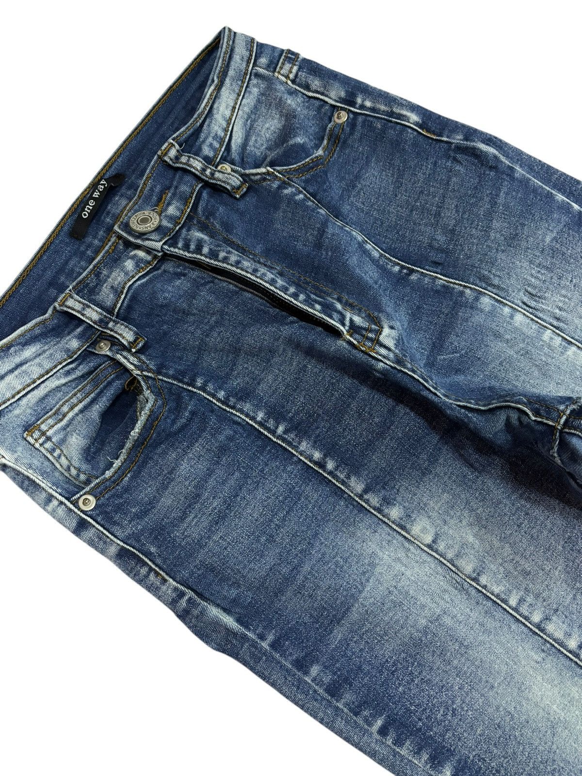 Japanese Brand × Vintage Bondage One Way Flared Faded Front Seam Jeans Size 26" / US 2 / IT 38 - 3 Thumbnail
