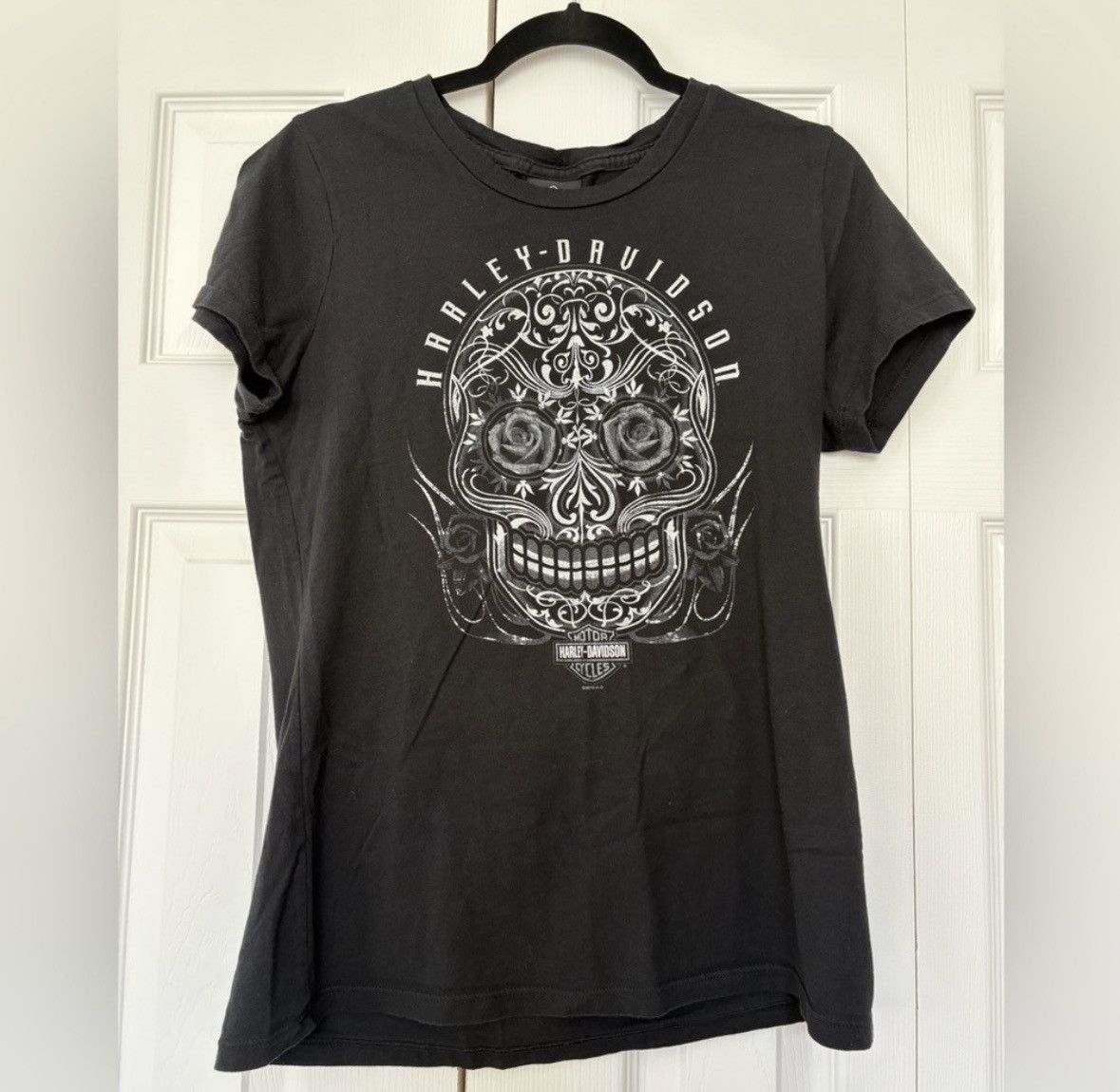 Harley Davidson Harley-Davidson Skull Black Short Sleeve Tee Shirt Size L Size L / US 10 / IT 46 - 2 Thumbnail