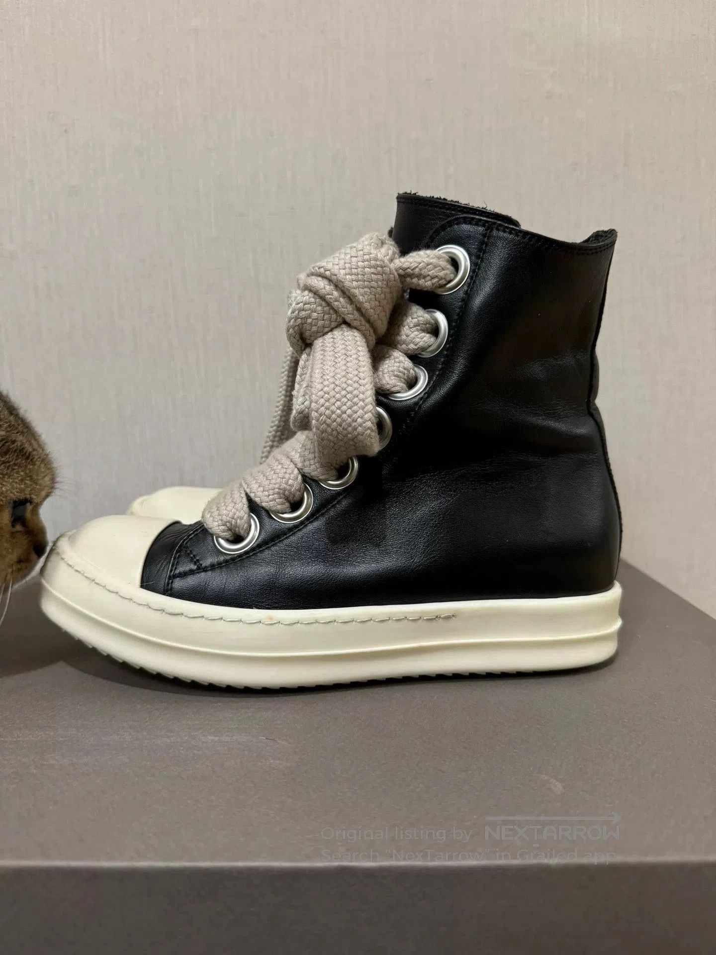 Rick Owens rick owens black and white high. Size US 5 / IT 35 - 2 Thumbnail