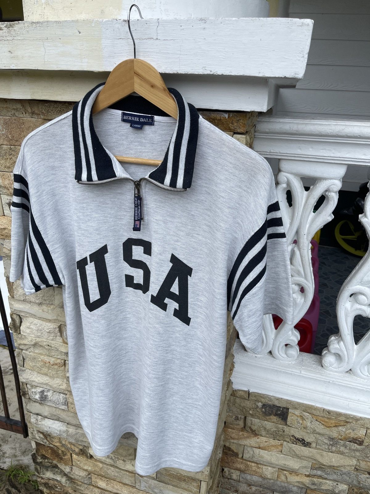 Polo Ralph Lauren Last Drop🔥Rare🔥Vintage USA Half Zipper Polo T-Shirt Size US L / EU 52-54 / 3 - 3 Thumbnail