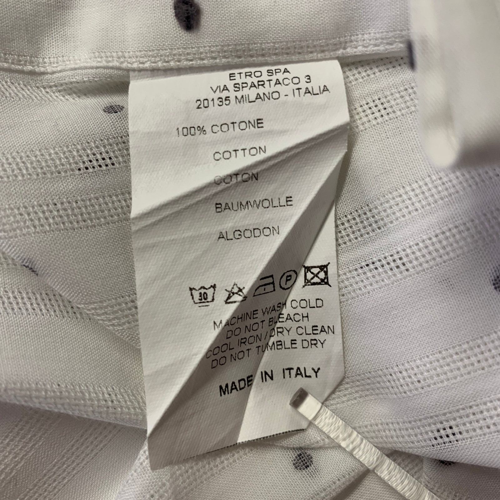 Etro ETRO L White Grey Polka Dot See Through Long Sleeve Shirt Size US L / EU 52-54 / 3 - 6 Thumbnail