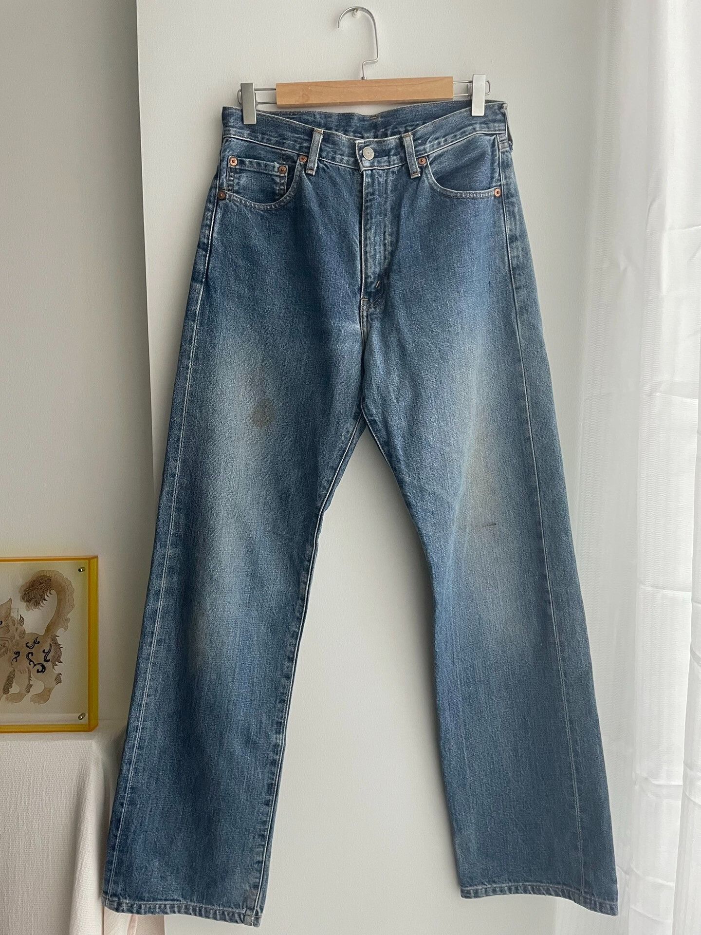 Levi's Vintage Clothing 90s Levis 504z Straight Selvedge Jeans Size US 31 - 1 Thumbnail