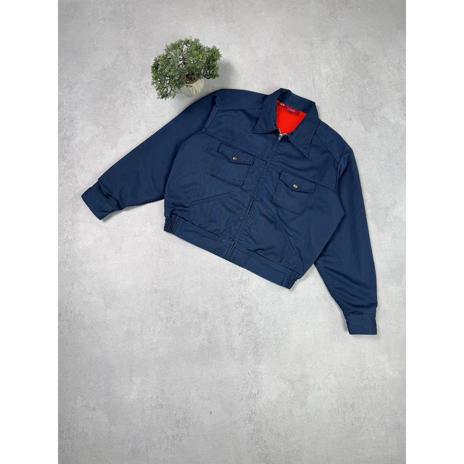 Dickies Vintage 90s Dickies Work Jacket Blue Cotton Size 44