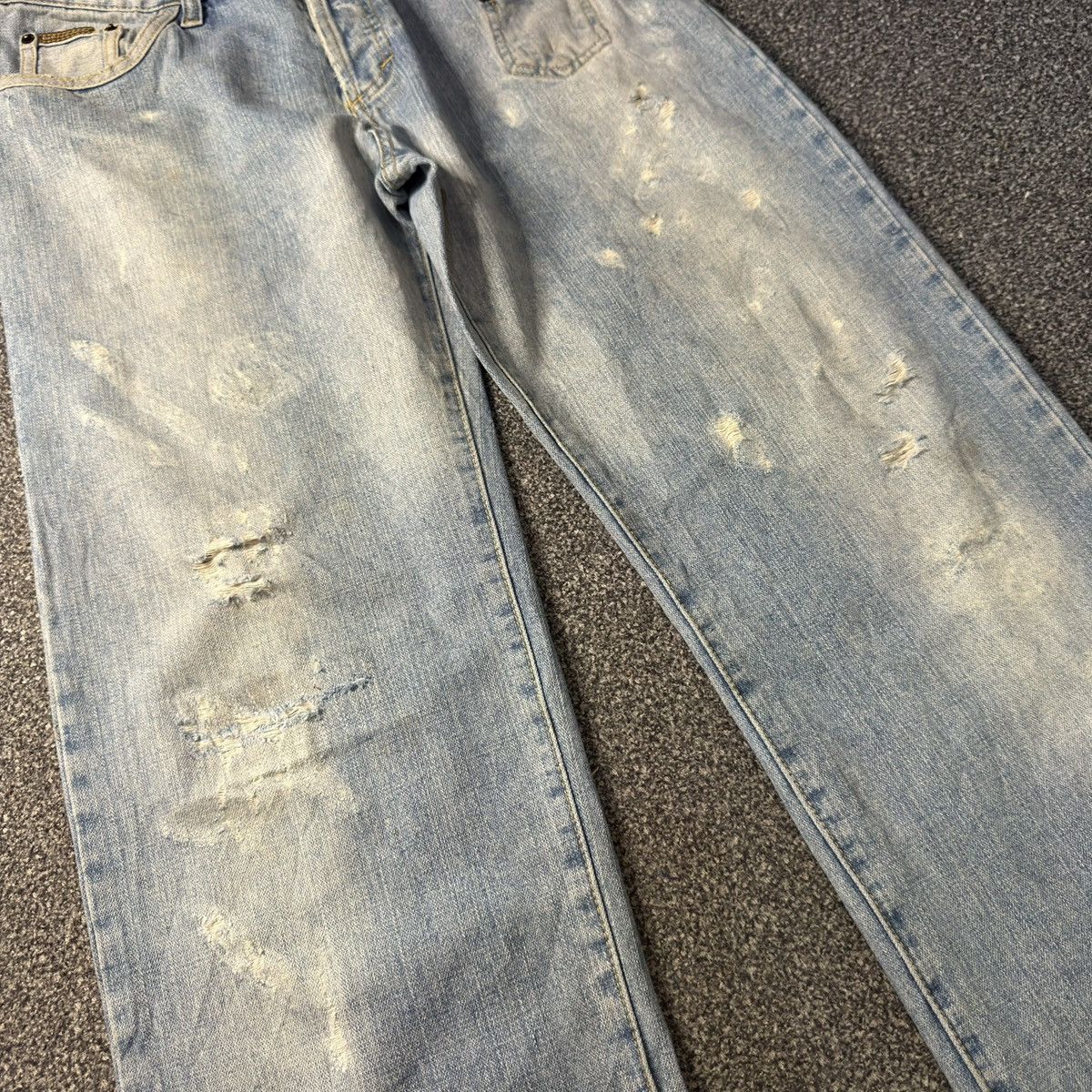 Dolce & Gabbana Vintage Rare 90s Blue Faded Distressed Denim Size US 34 / EU 50 - 5 Thumbnail