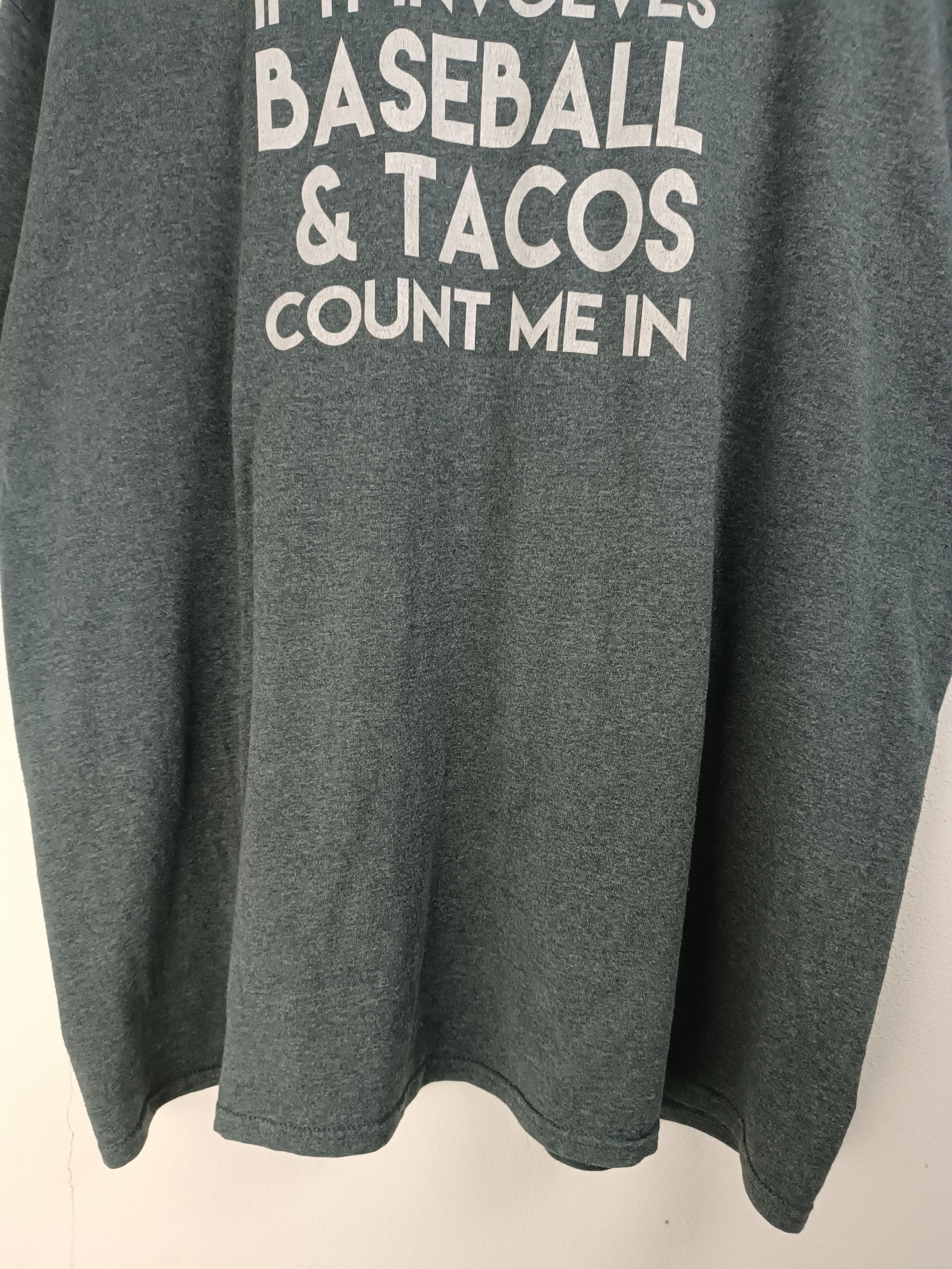 Vintage VINTAGE BASEBALL & TACOS COUNT ME IN FUNNY HUMOR QUOTE TEE Size US XXL / EU 58 / 5 - 9 Thumbnail