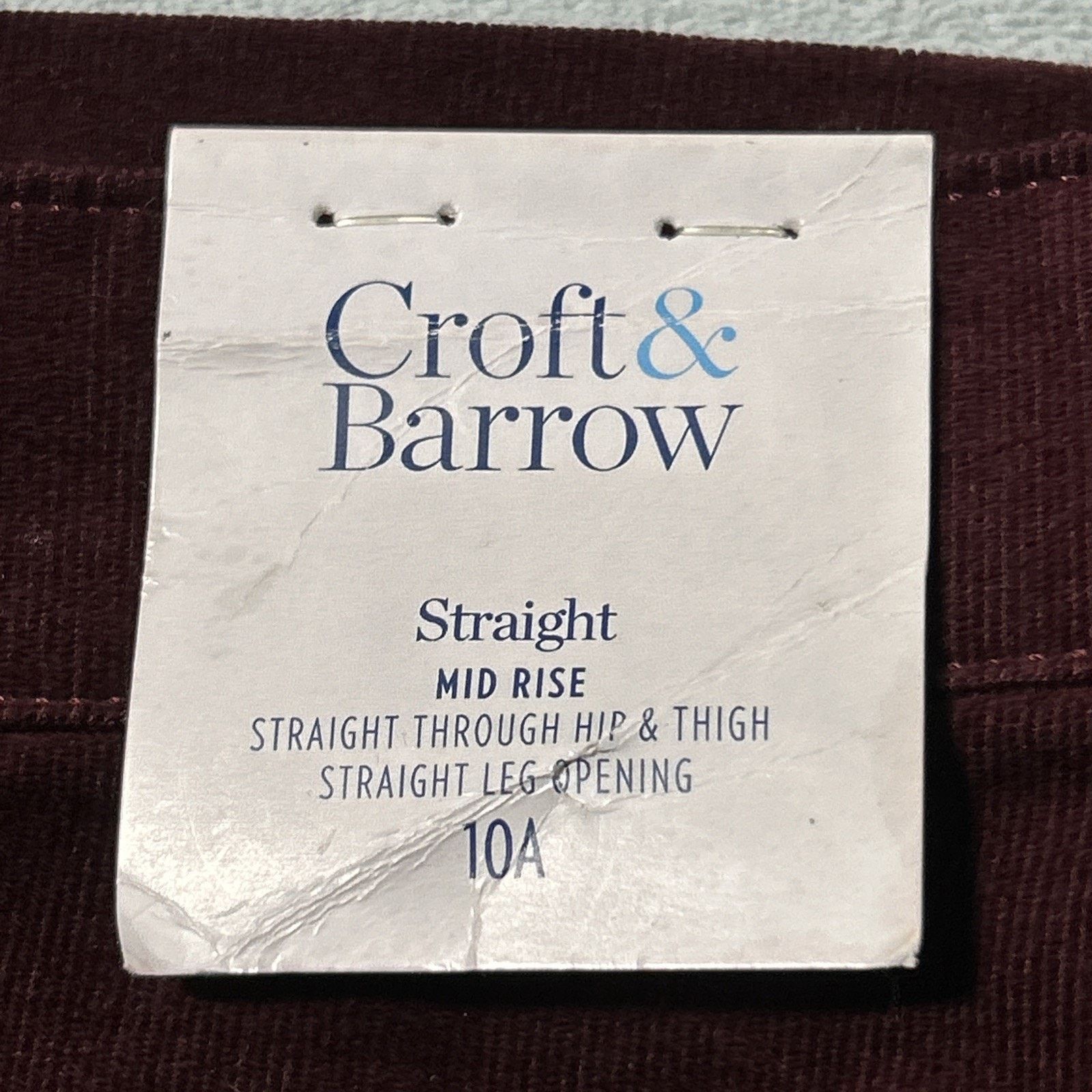 Croft & Barrow Velveteen Corduroy Straight Pants Women 10 32x30 Velour Soft Size 32" / US 10 / IT 46 - 3 Thumbnail