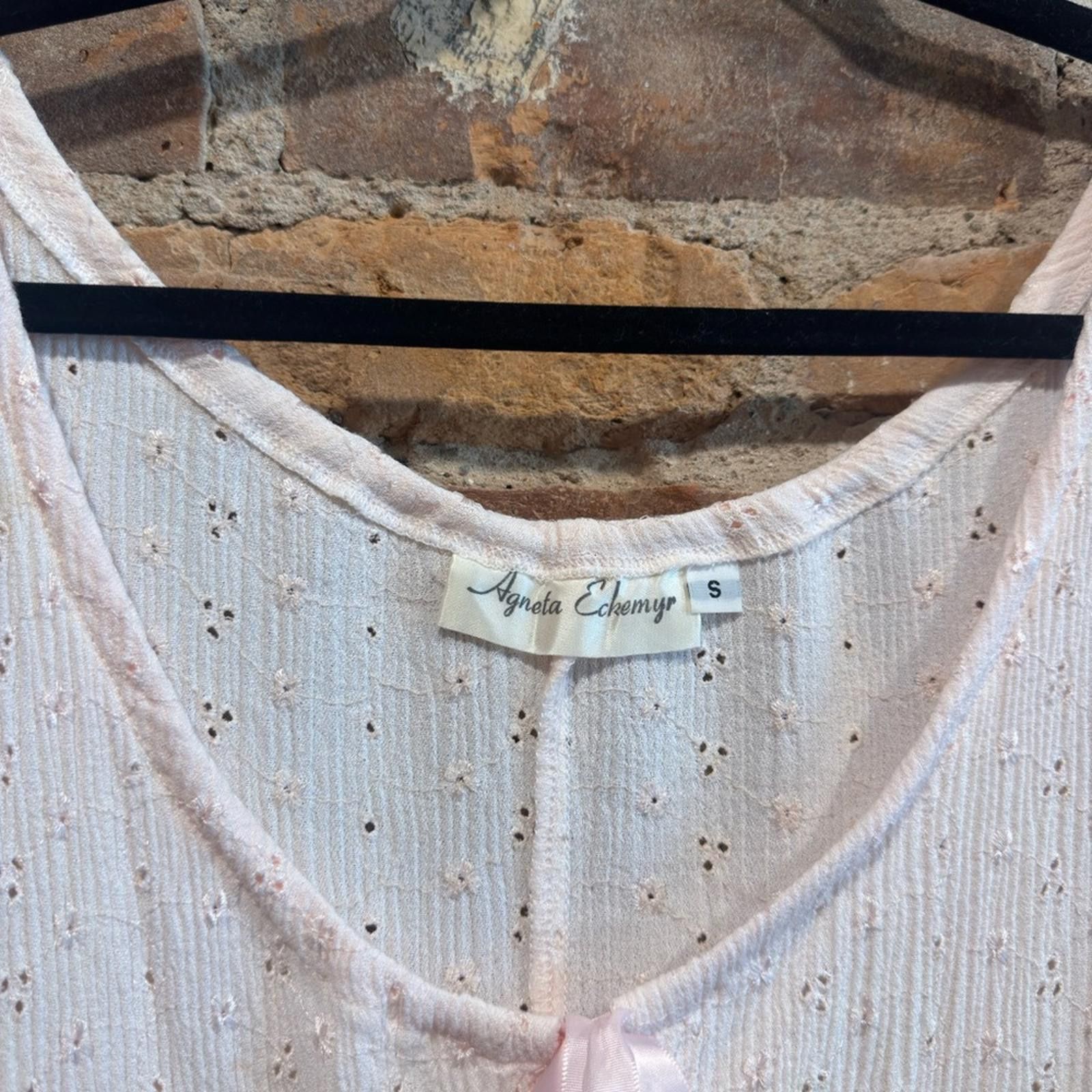 Vintage VINTAGE AGNETA ECKEMYR EYELET TANK TOP Size S / US 4 / IT 40 - 4 Thumbnail