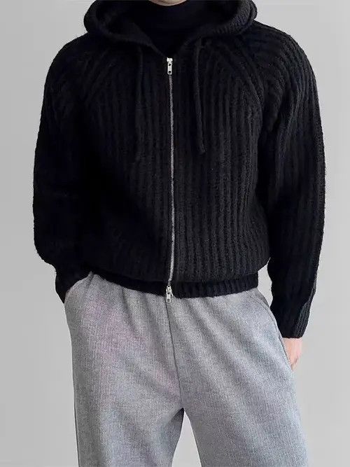 VIBE Knit Thick Sweater Vintage L Hooded Jacket Coat Size US L / EU 52-54 / 3 - 6 Thumbnail