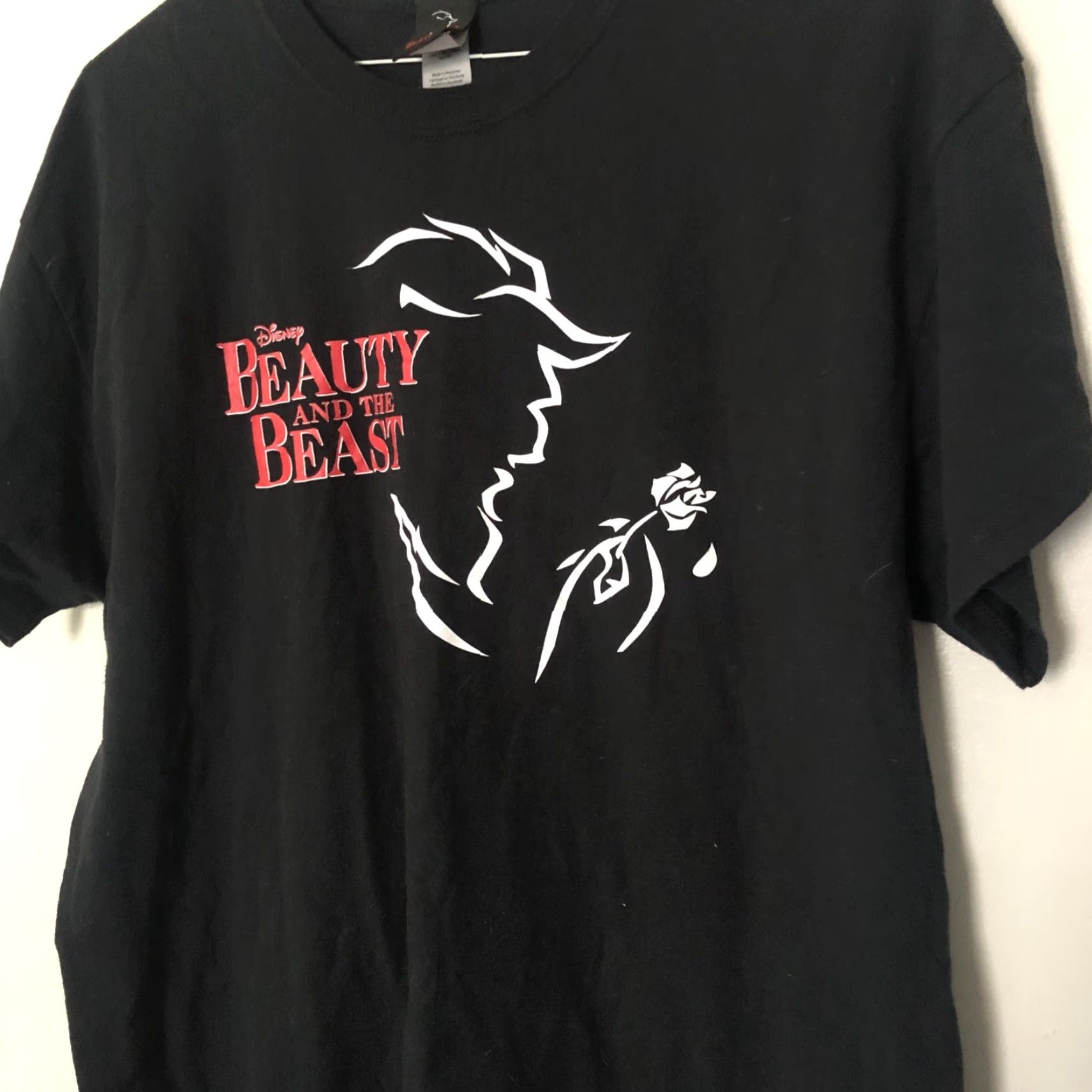 Gildan VTG Disney Beauty and the Beast Graphic T-Shirt XL Black Short Sleeve Men Gildan Crew Neck Cotton Logo Size US XL / EU 56 / 4 - 2 Thumbnail