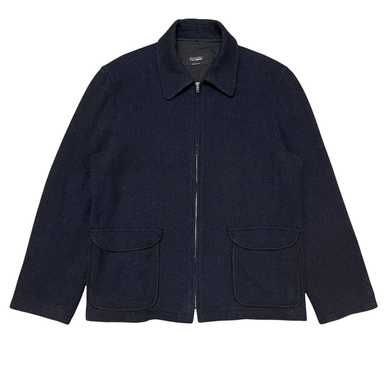 Giuliano Fujiwara Vintage Giuliano Fujiwara Made in Italy Wool Zipper Jacket Size US M / EU 48-50 / 2 - 1 Thumbnail