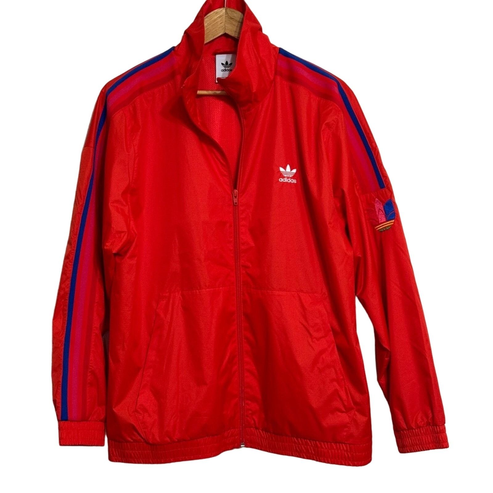 Adidas Adidas 3D Trefoil 3-Stripes Track Jacket Red Rare Size L Size US L / EU 52-54 / 3 - 4 Thumbnail