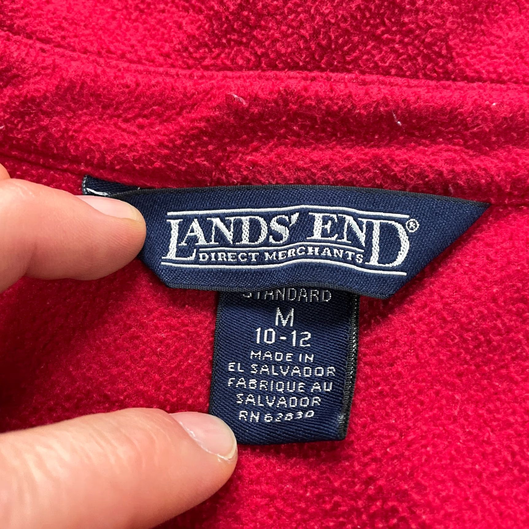 Lands' End Lands' End Fleece Jacket Womens Medium 10-12 Red Casual Outdoor Button Up Collared Size M / US 6-8 / IT 42-44 - 4 Thumbnail
