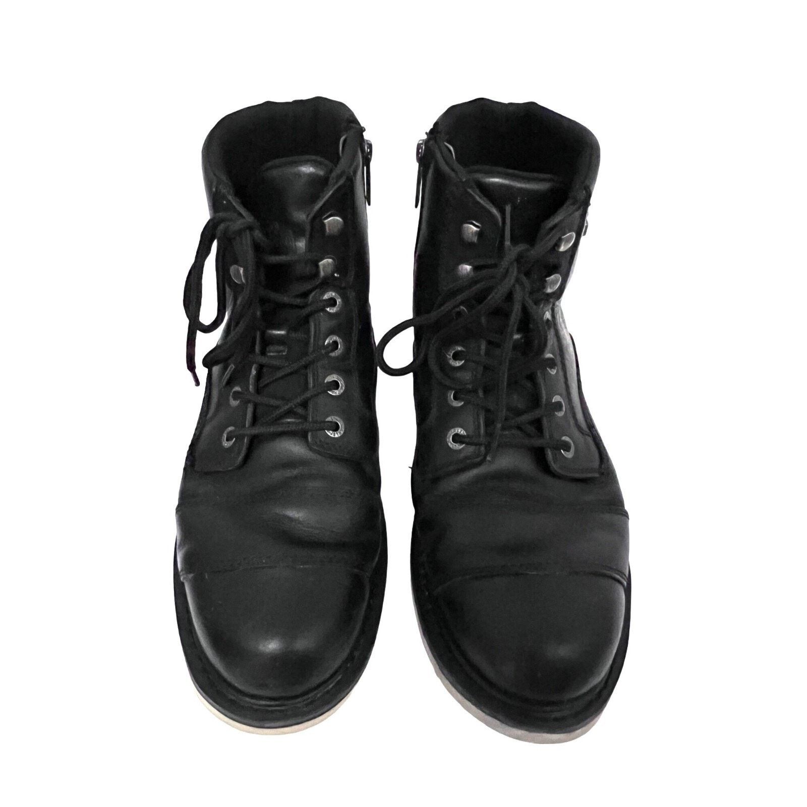 Harley Davidson Harley Davidson Black Leather Zip Up Ankle Boots US 11.5M Size US 11 / EU 44 - 11 Thumbnail