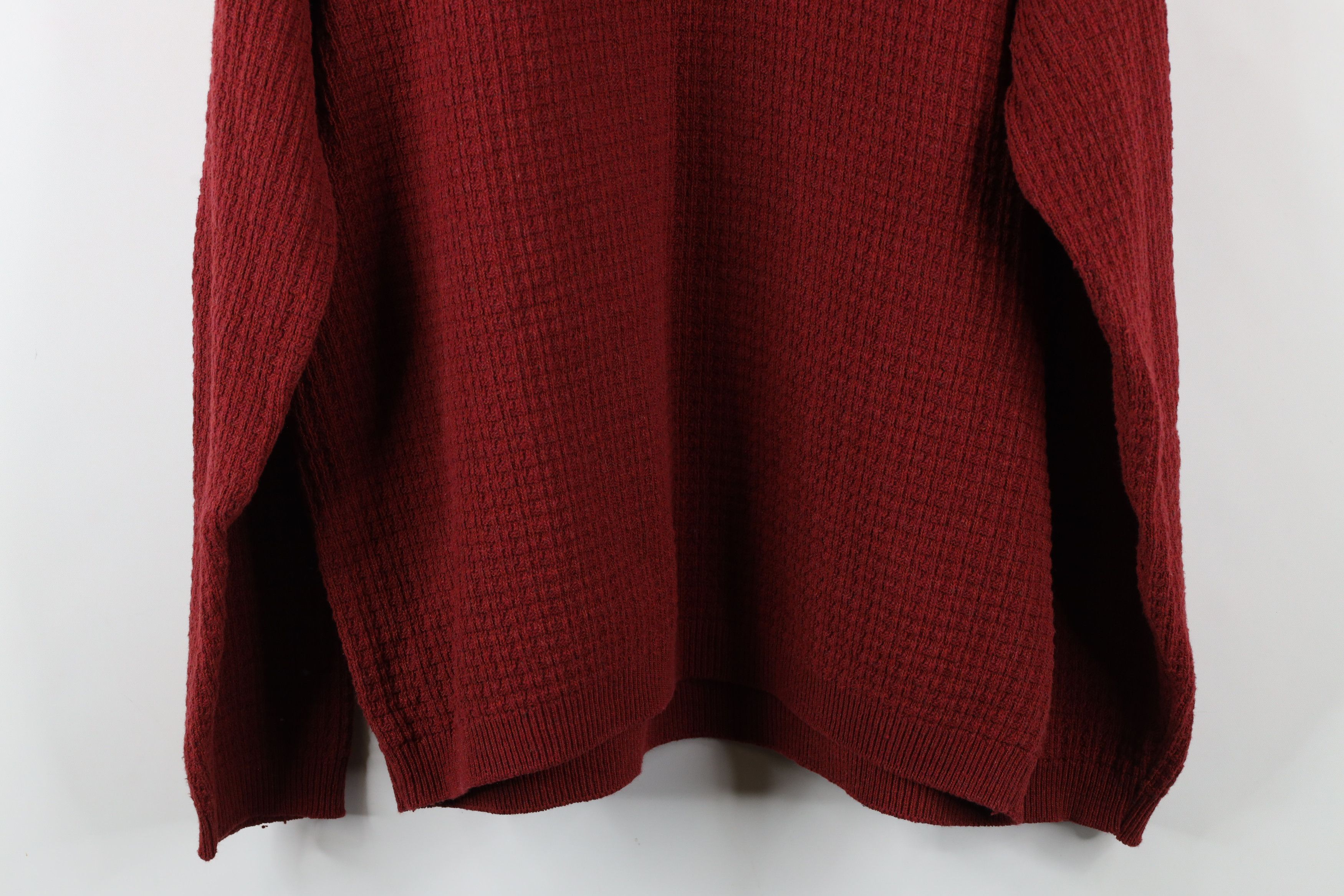 Vintage Vintage 90s Streetwear Blank Thermal Knit Henley Sweater Red Size US L / EU 52-54 / 3 - 11 Thumbnail
