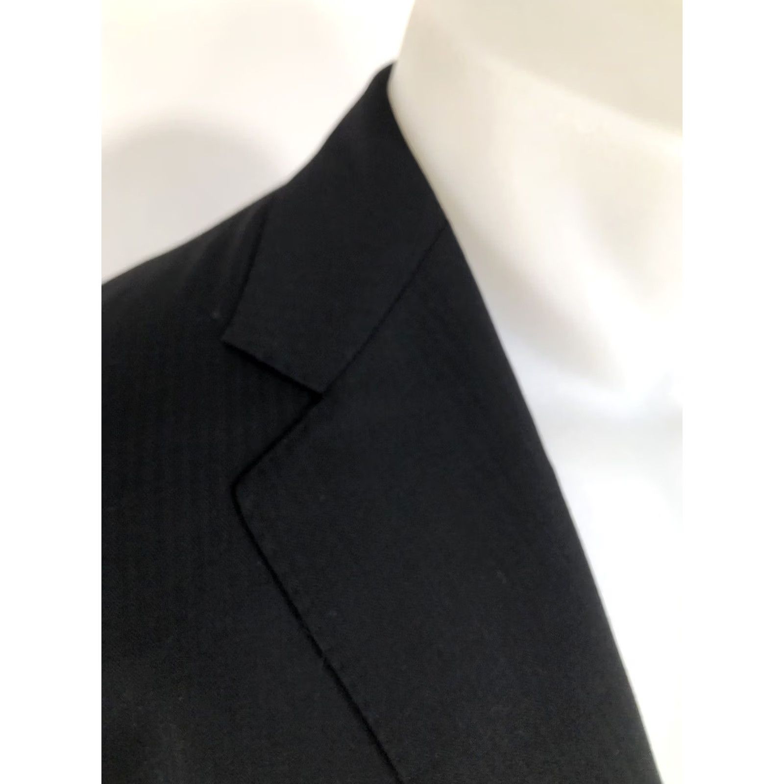 Caruso CARUSO Blazer Mens 40S Wool Striped Black 120s 120s Wool Blazer Jacket Mens Vintage? Size 40R - 2 Thumbnail