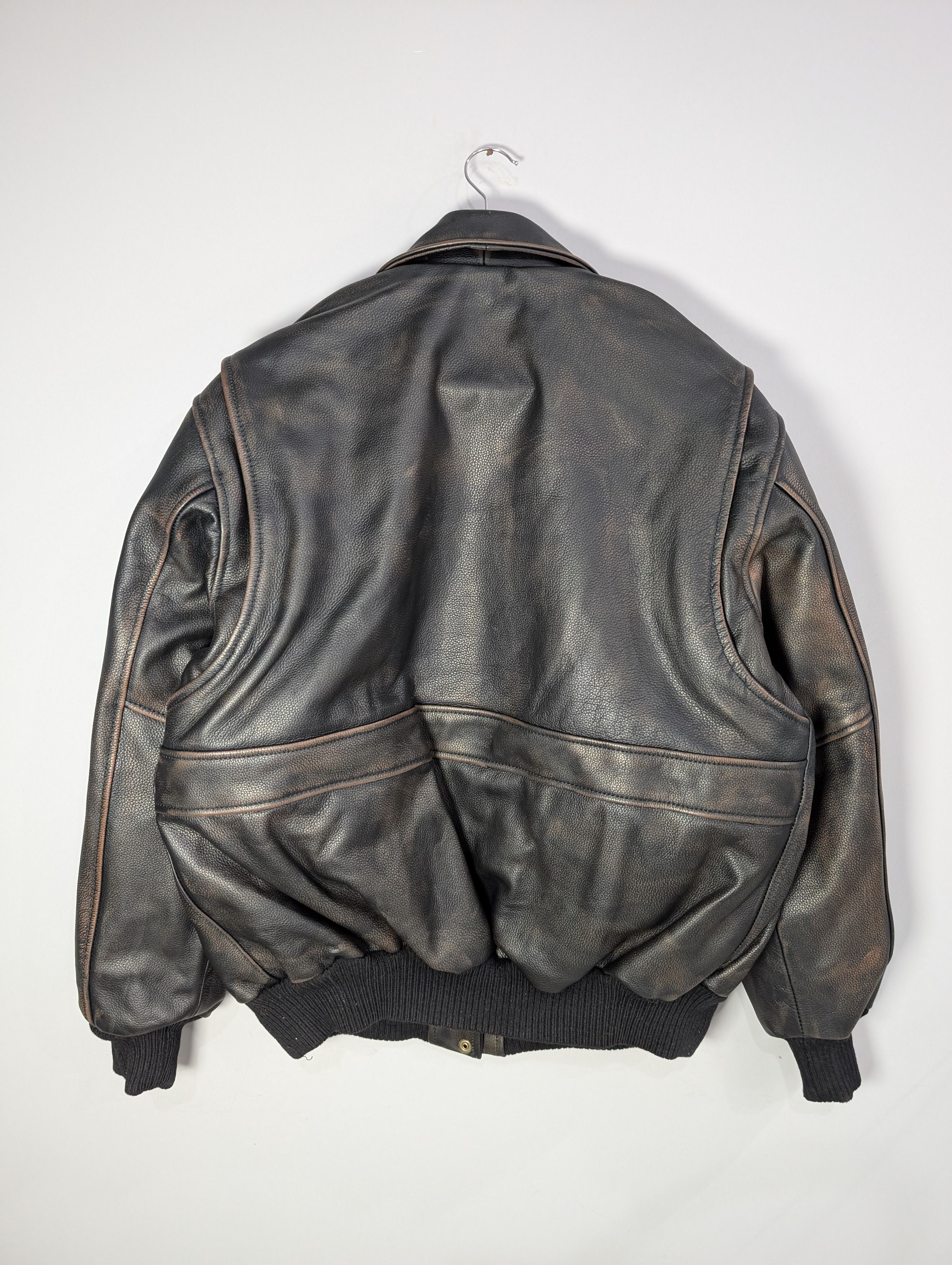 Vintage Oversized Retro Vintage Look Real Cowhide Leather Jacket Size US M / EU 48-50 / 2 - 2 Thumbnail