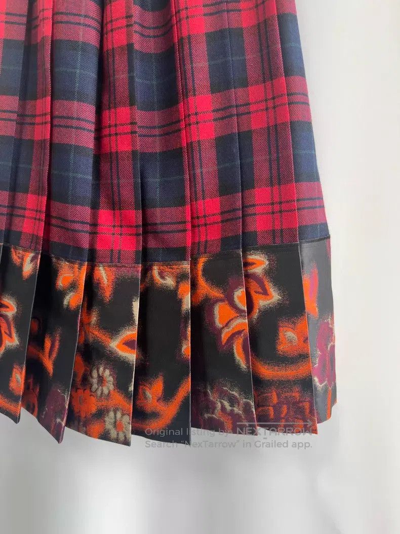 Comme des Garcons Comme des Garcons Size F Red Plaid Patchwork Print Pleated Size 23" - 2 Thumbnail