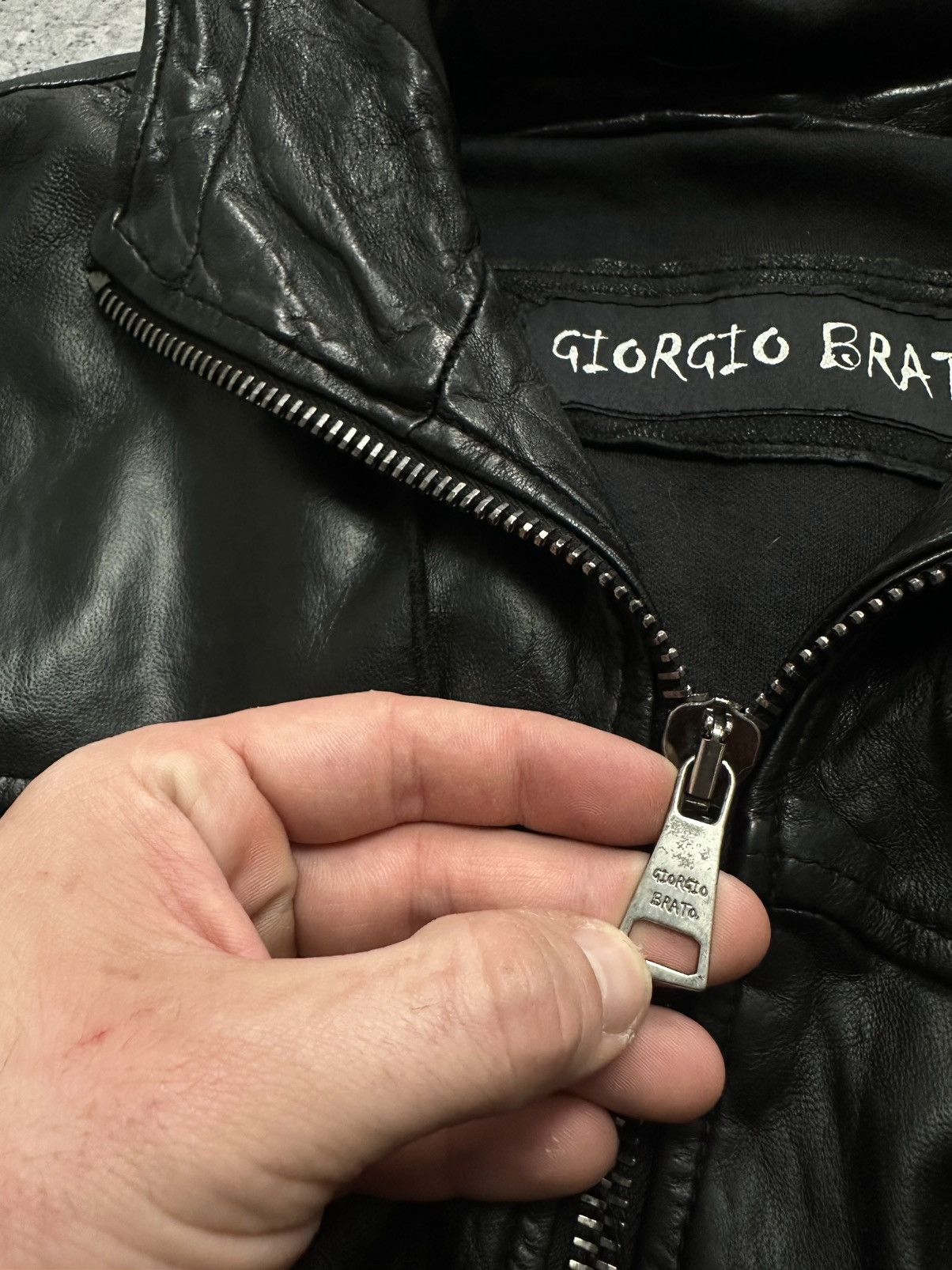 Giorgio Brato Archive Distressed Hooded Leather Jacket