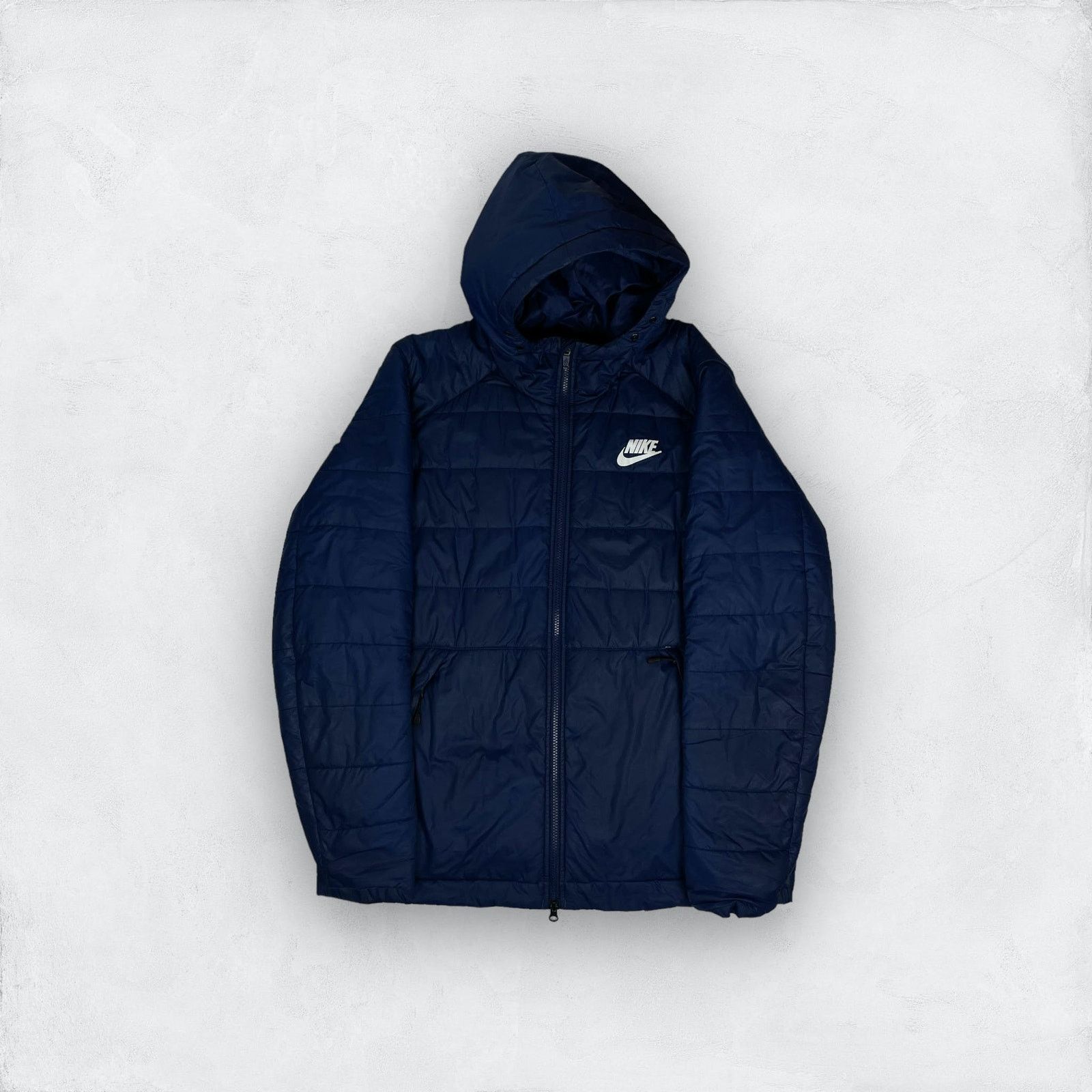 Nike Nike Men Blue Long Sleeve Full Zip Hooded Puffer Jacket XL Size US XL / EU 56 / 4 - 1 Thumbnail