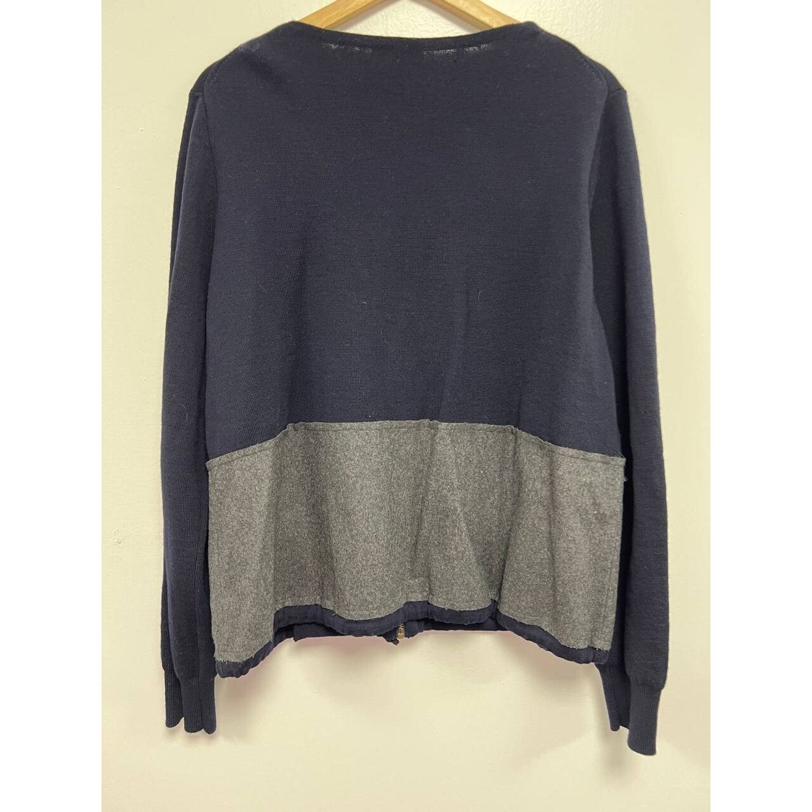 J.Crew J. Crew Two-tone Wool Full Zip Color Block Cardiga L A000134 Size L / US 10 / IT 46 - 10 Thumbnail