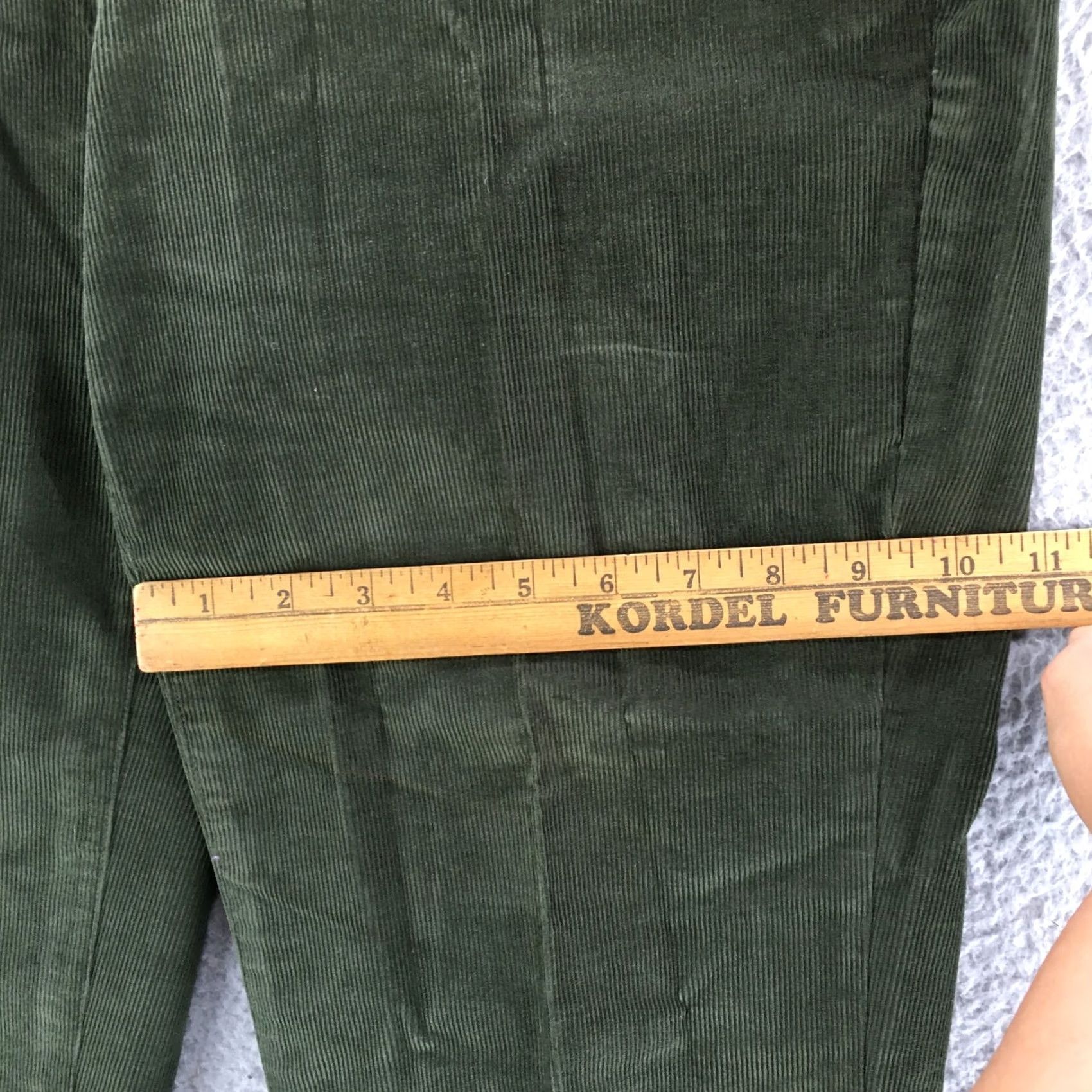 Vintage Appleseed's Straight Leg Corduroy Pants Womens 8P Green HI-Rise Zip Fly Button Size 30" / US 8 / IT 44 - 6 Thumbnail