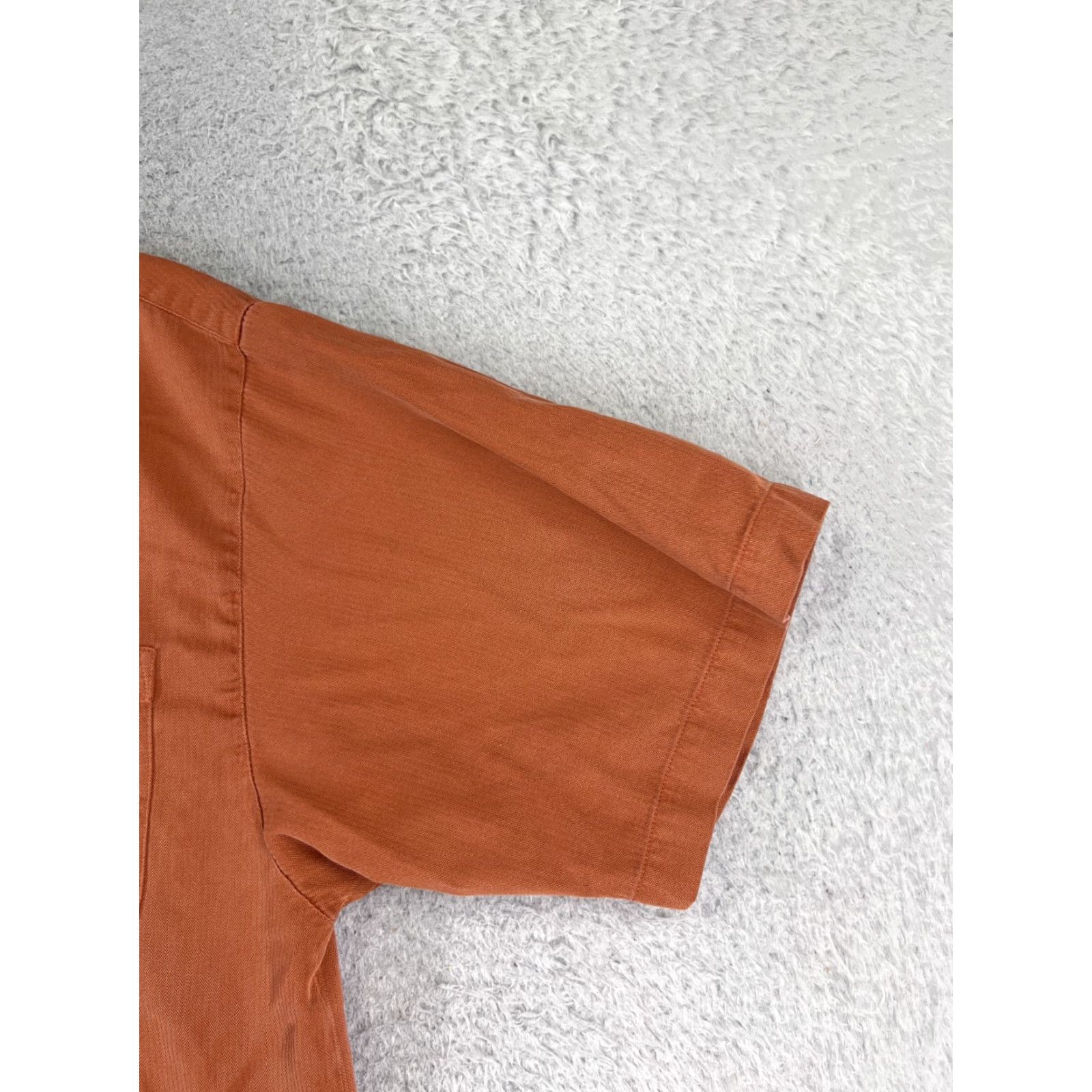 Tommy Bahama Tommy Bahama Shirt Men Large Orange Herringbone Button-Up Casual Beach Resort Aloha 40 in Chest Size US L / EU 52-54 / 3 - 2 Thumbnail