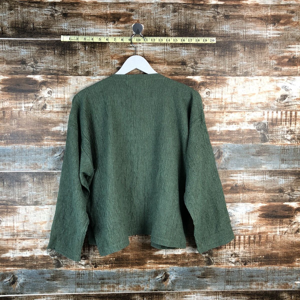 Japanese Brand Keiko Kishi by Nosh Green Cardigan Knitwear #A2473 Size US L / EU 52-54 / 3 - 12 Thumbnail