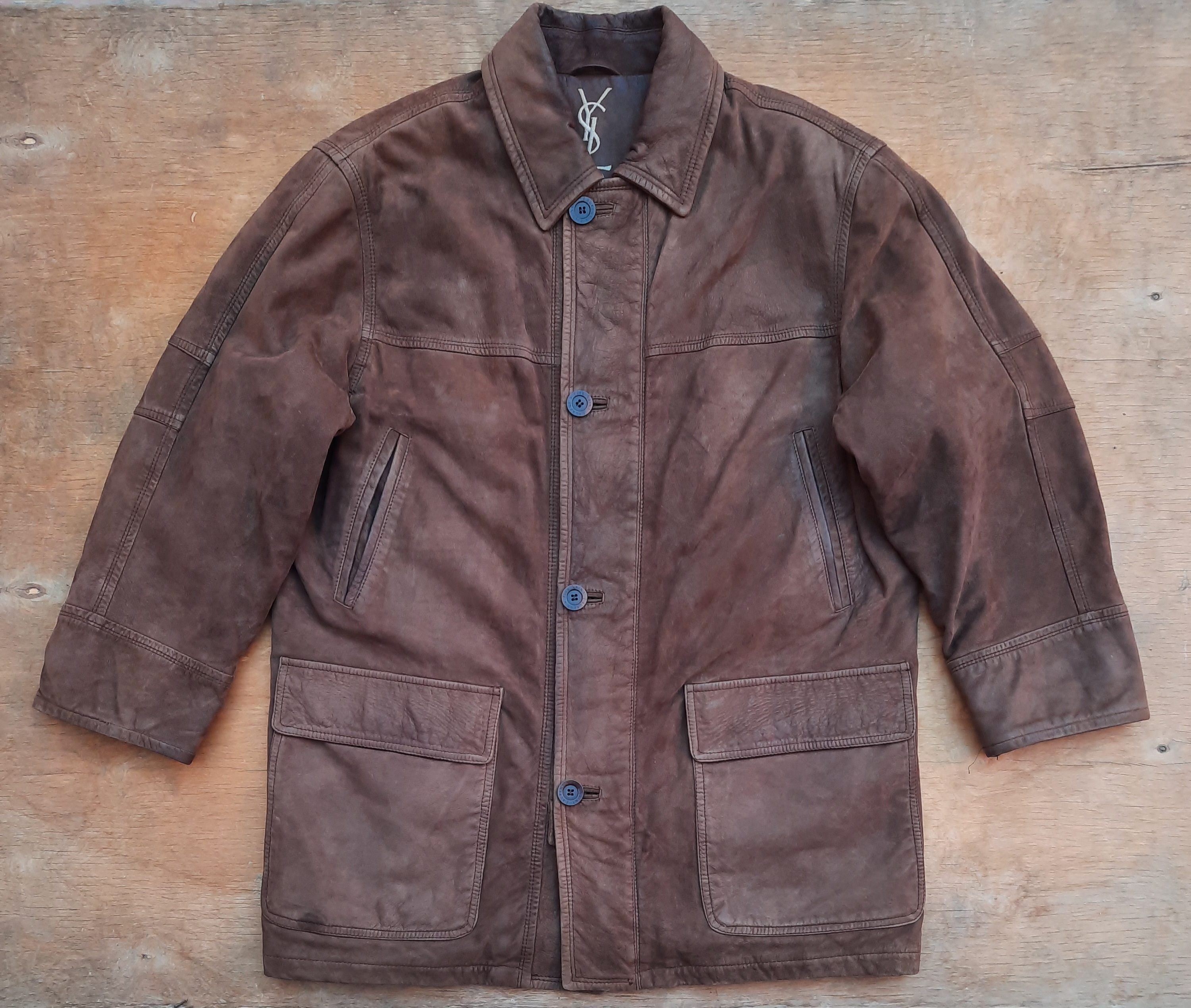 Yves Saint Laurent Yves Saint Laurent utility coat Jacket italy leather SZ 50 Size US M / EU 48-50 / 2 - 1 Thumbnail