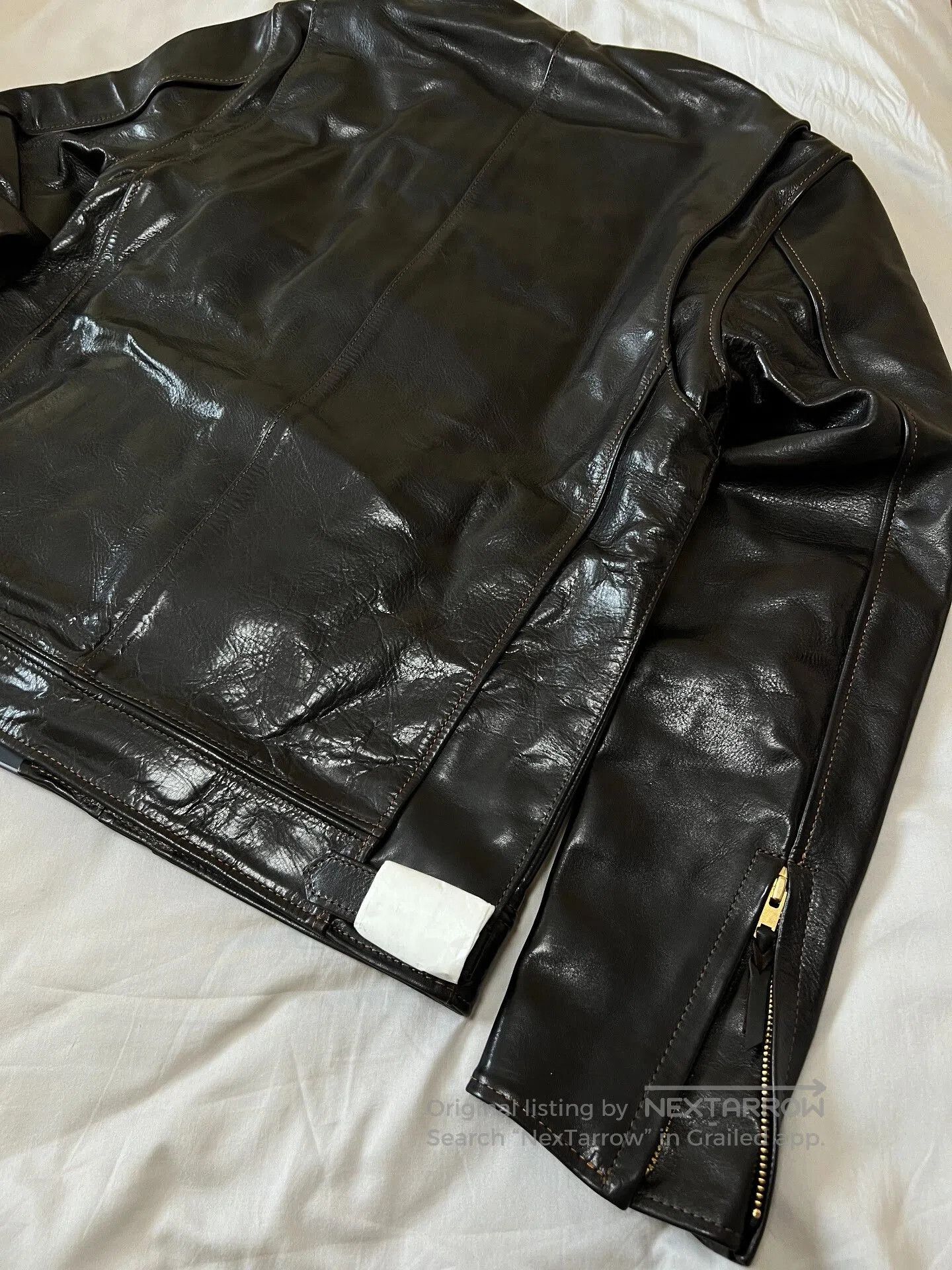 The Flat Head The Flat Head Stand Collar Horsehide Jacket. Size US XXS / EU 40 - 8 Thumbnail
