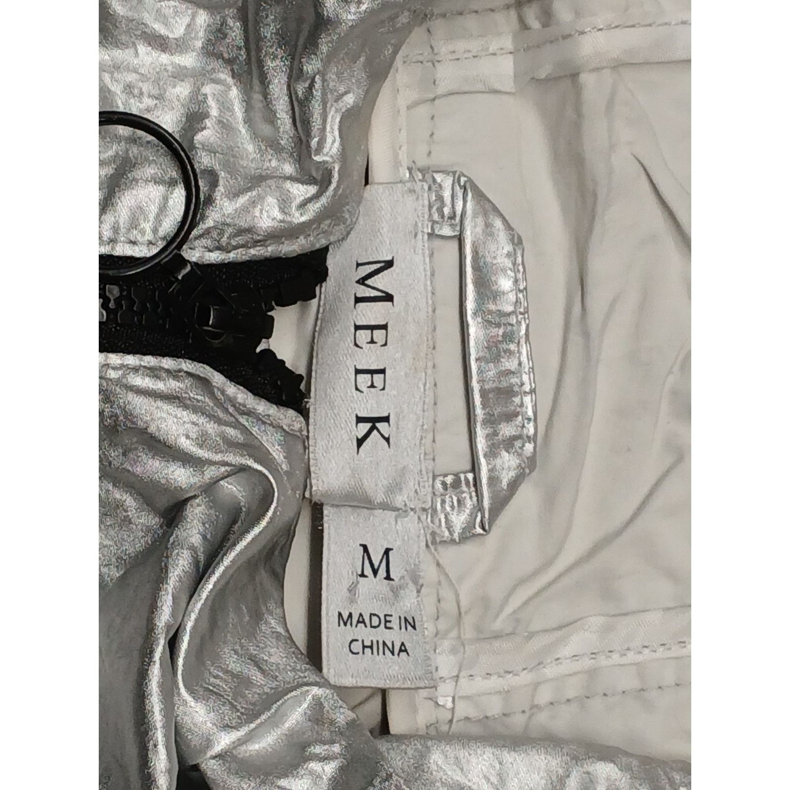 Other Meek (Medium) Silver Polyester Crop Hoodie Zip Jacket Size M / US 6-8 / IT 42-44 - 5 Thumbnail