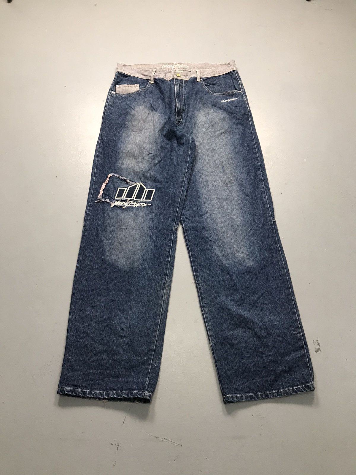 JNCO Vintage johnny blaze embroidered denim Size US 36 / EU 52 - 2 Thumbnail