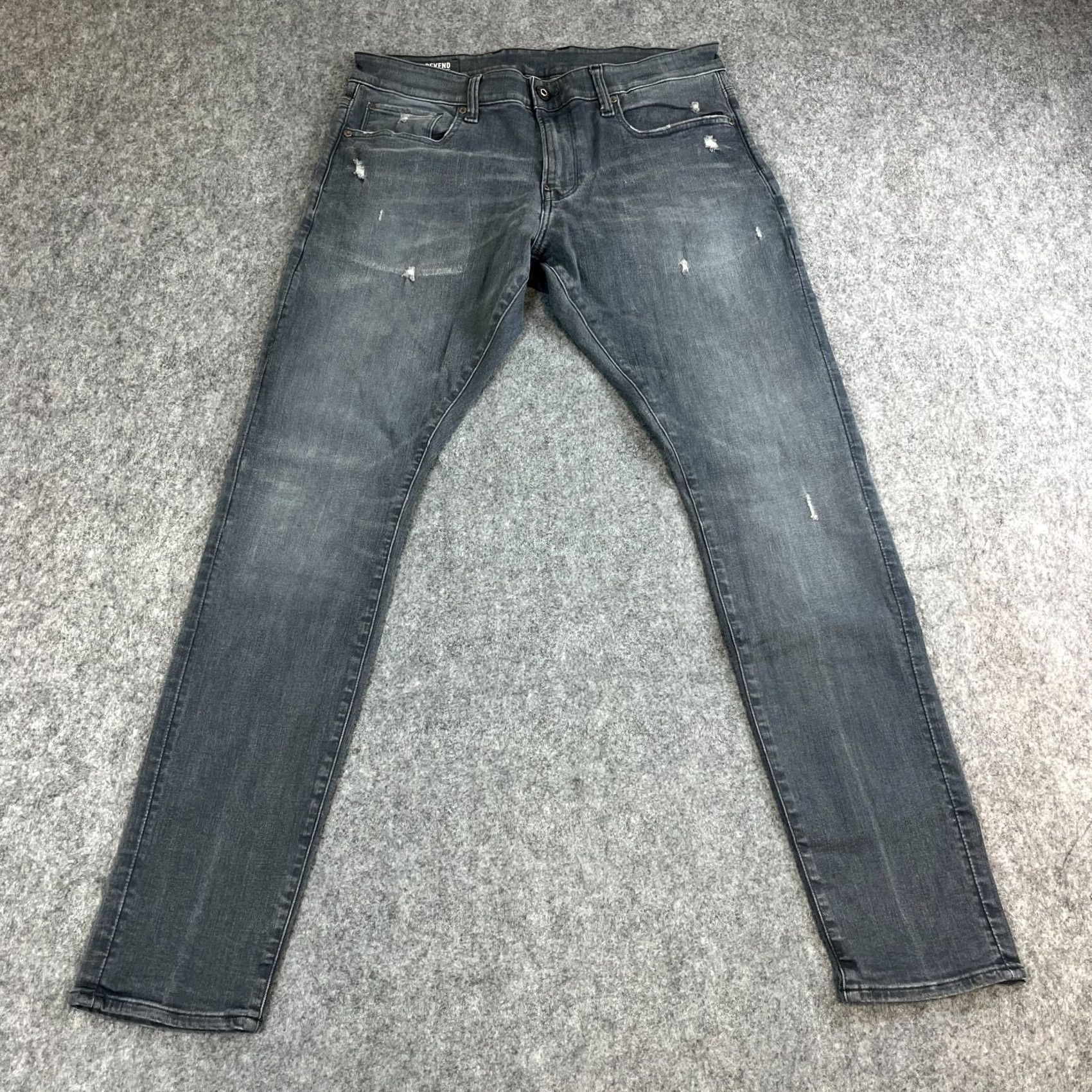G-Star G Star Mens Jeans Slim Skinny 36 34 Grey Distressed Stretch Revend Denim 5-Pocket Design Slim Mens Jeans Grey Revend 3301 Size US 36 / EU 52 - 2 Thumbnail